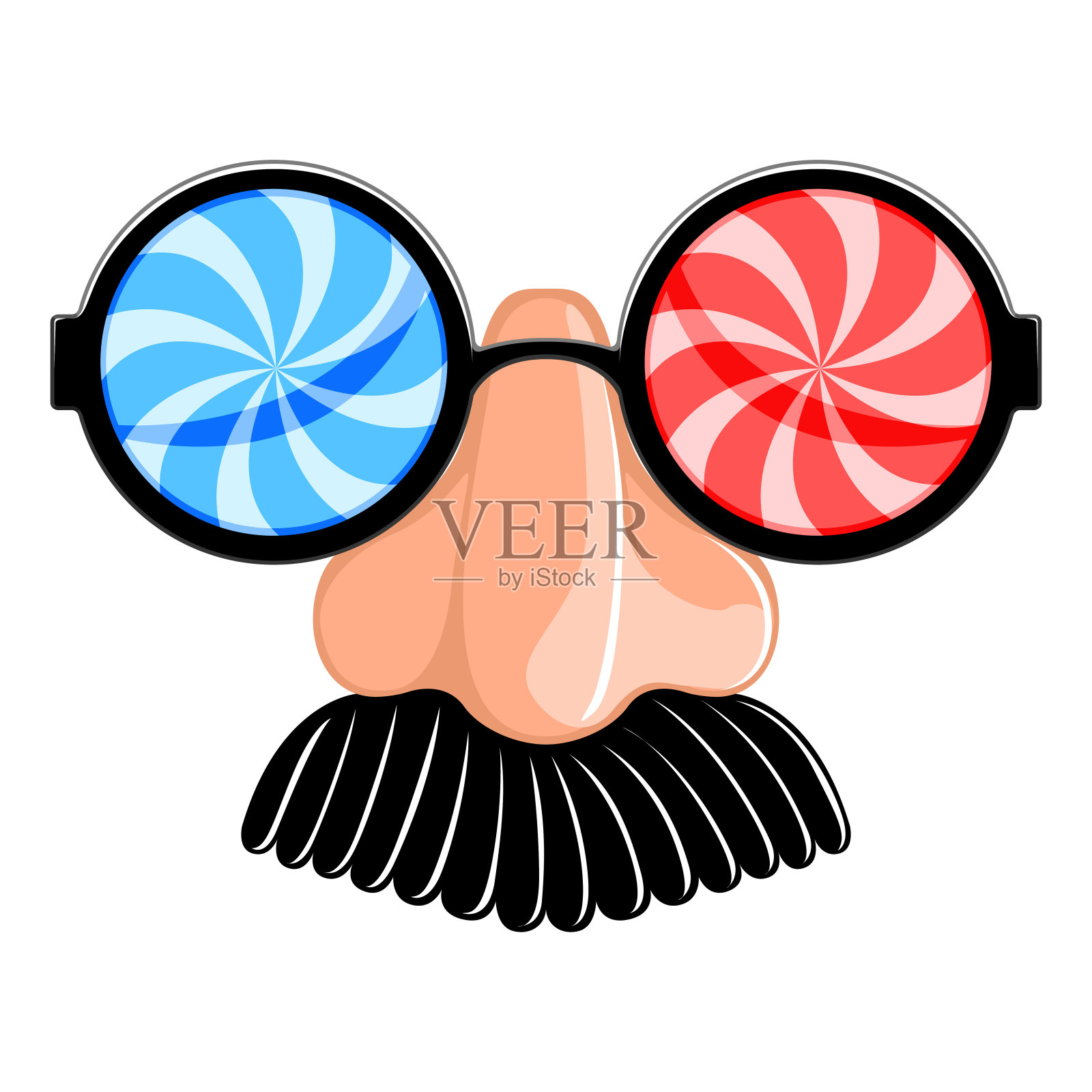 滑稽面具形象插画图片素材