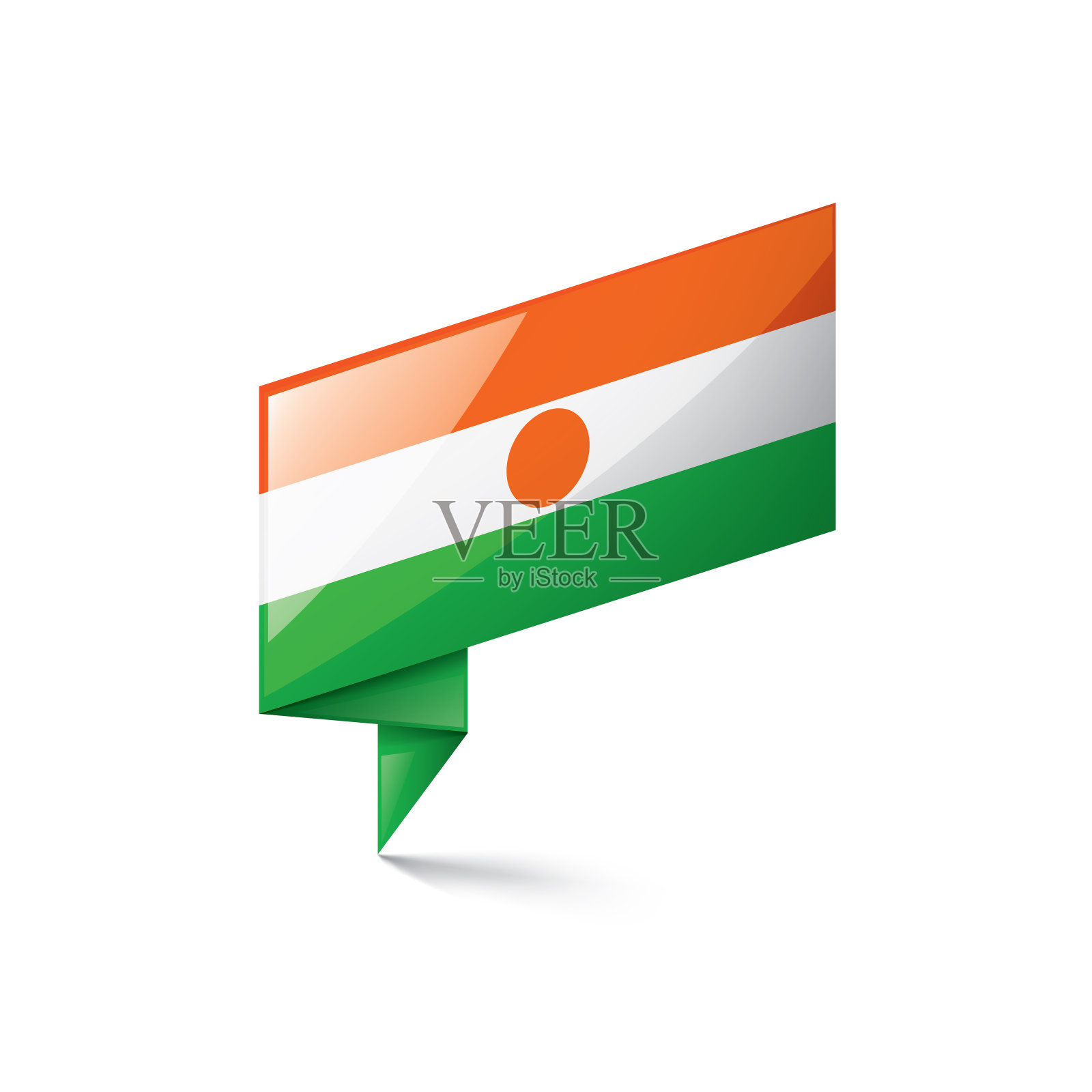 尼日尔旗,矢量插图上的白色背景插画图片素材