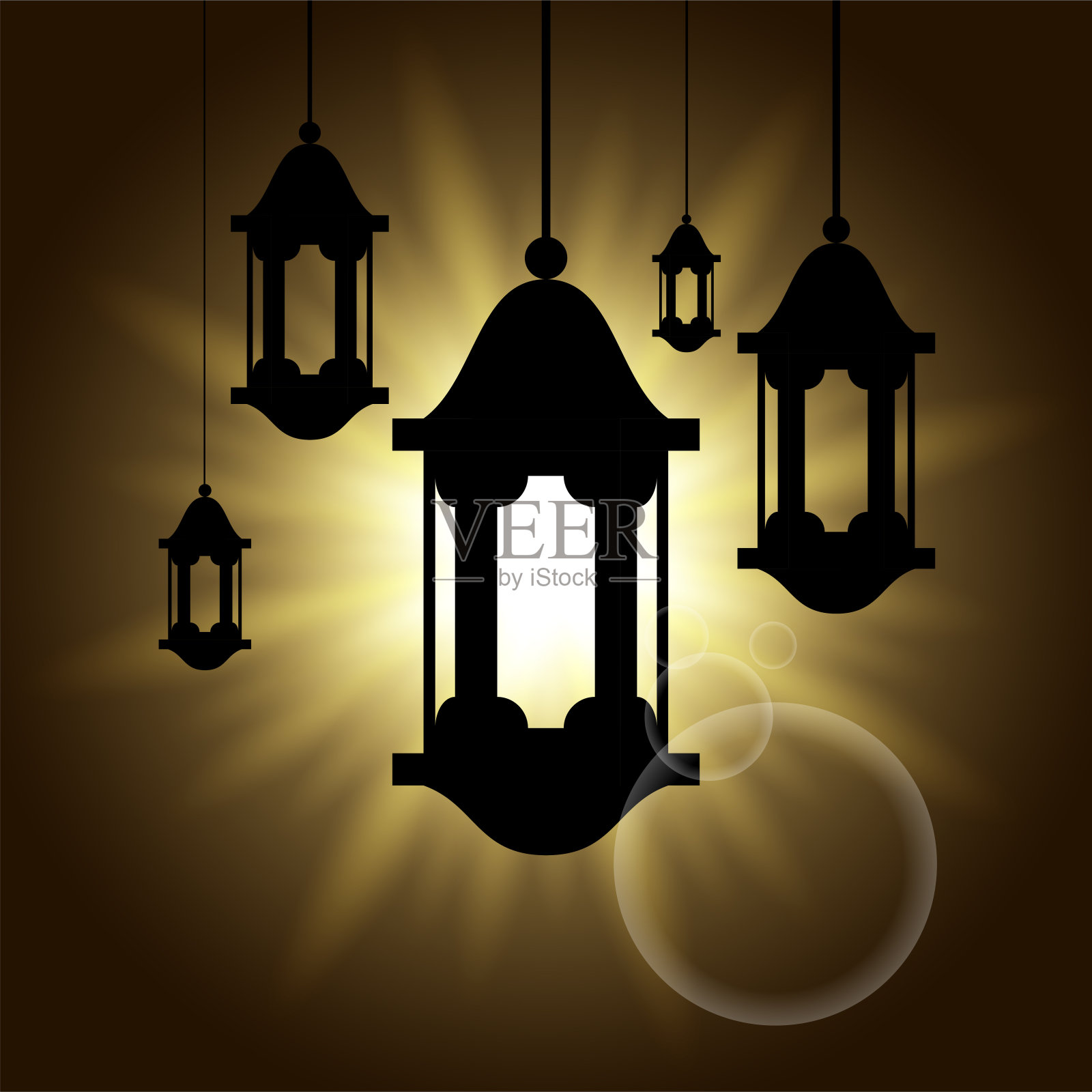 阿拉伯语灯笼向量插画图片素材
