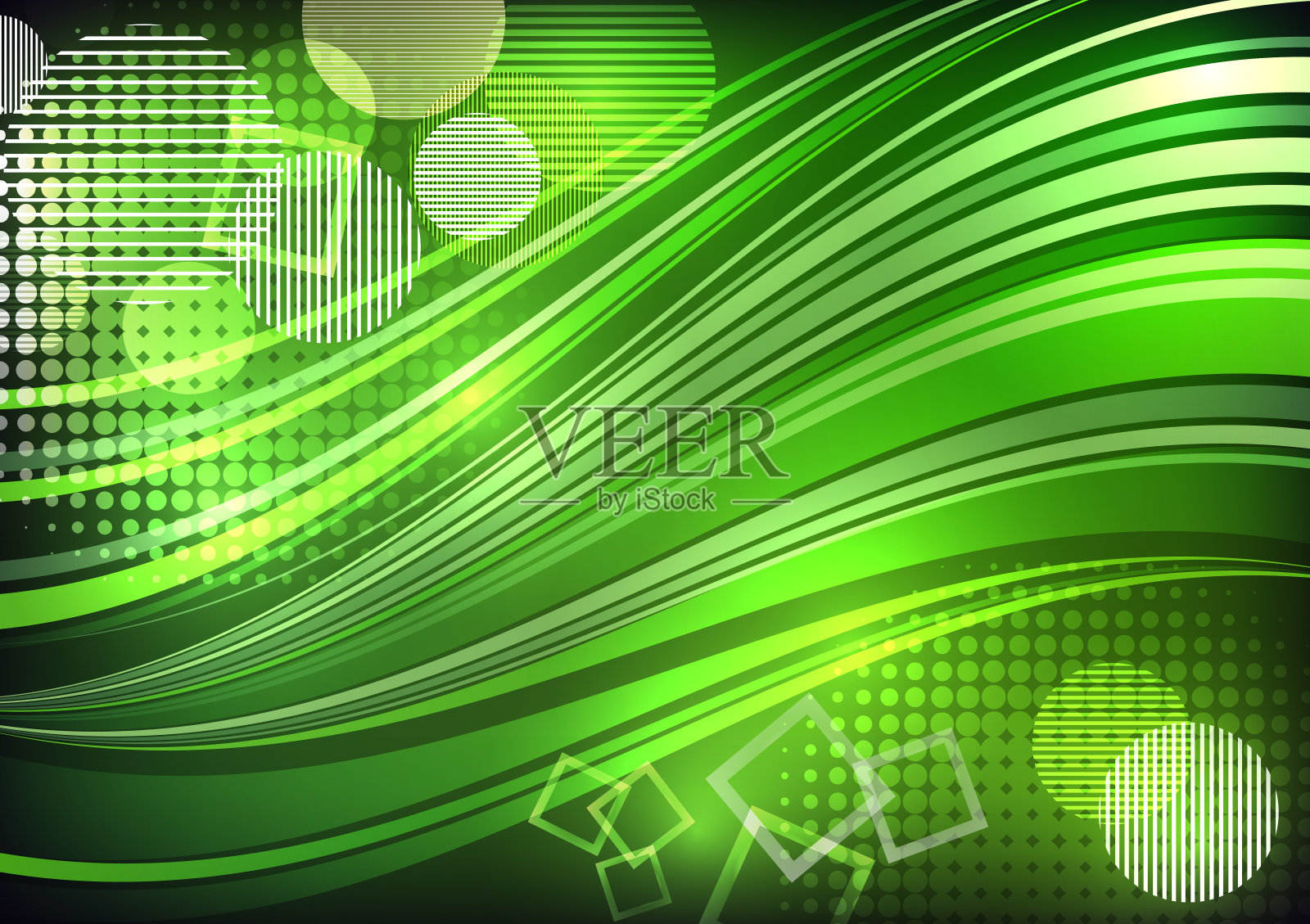 明亮的抽象设计。波浪条纹,圆形,方形。矢量插图为您的传单,海报,小册子设计。插画图片素材