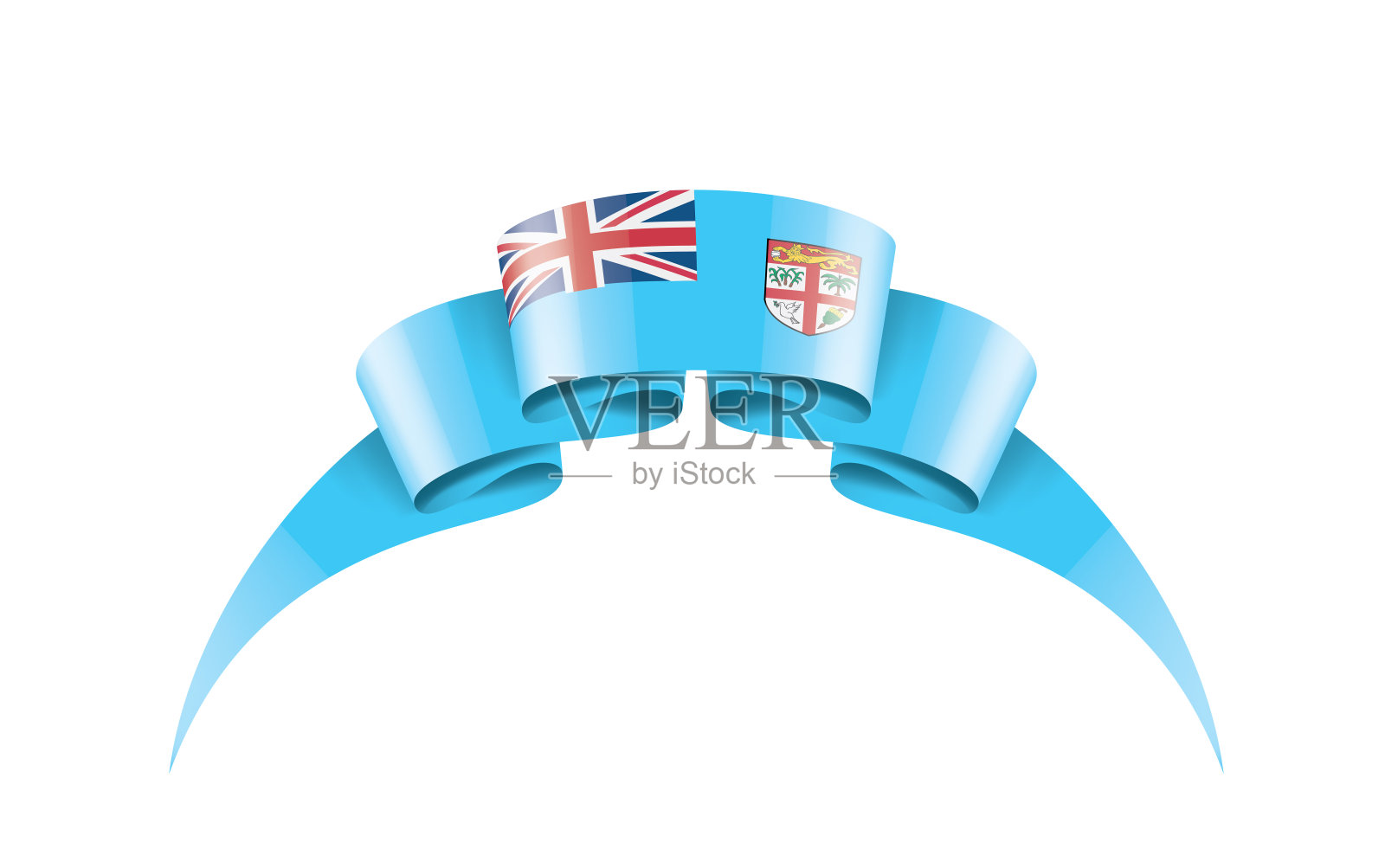 斐济旗,矢量插图在白色的背景插画图片素材