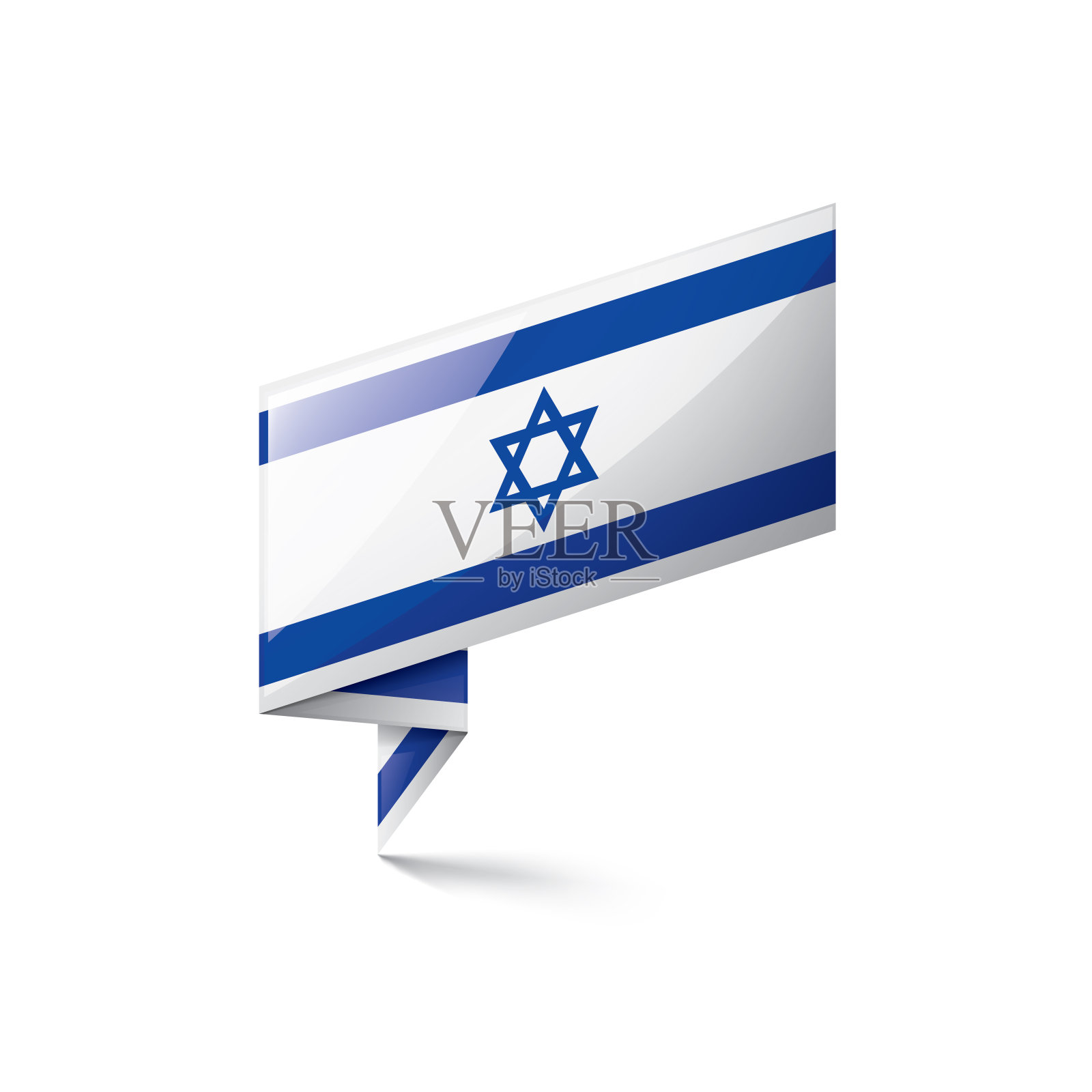 以色列国旗,矢量插图在白色的背景插画图片素材