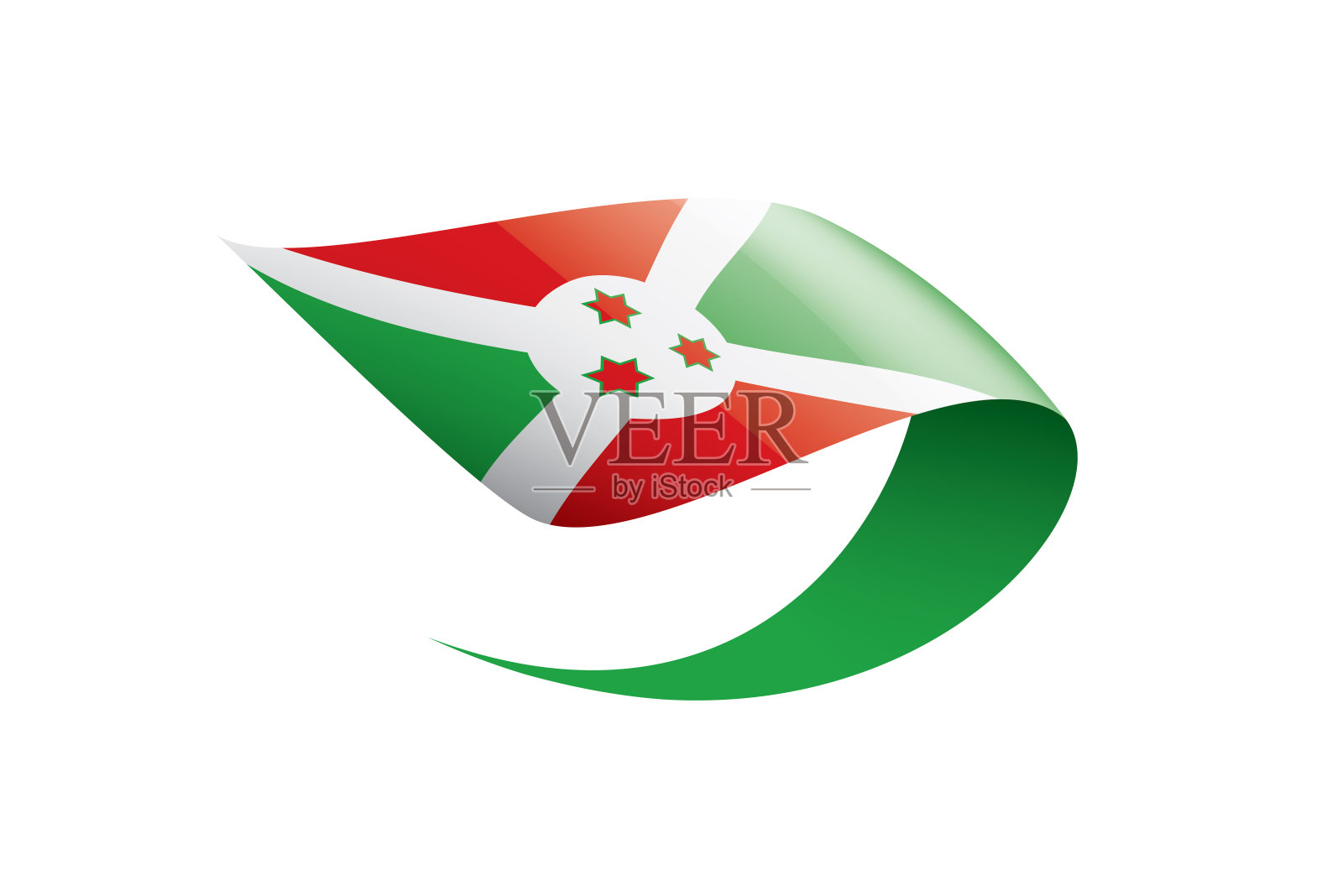 布隆迪国旗,白色背景矢量插图插画图片素材