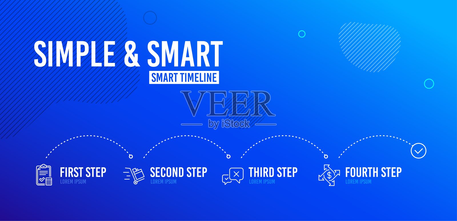 推车,拒绝和会计检查表图标设置。付款交换标志。向量插画图片素材
