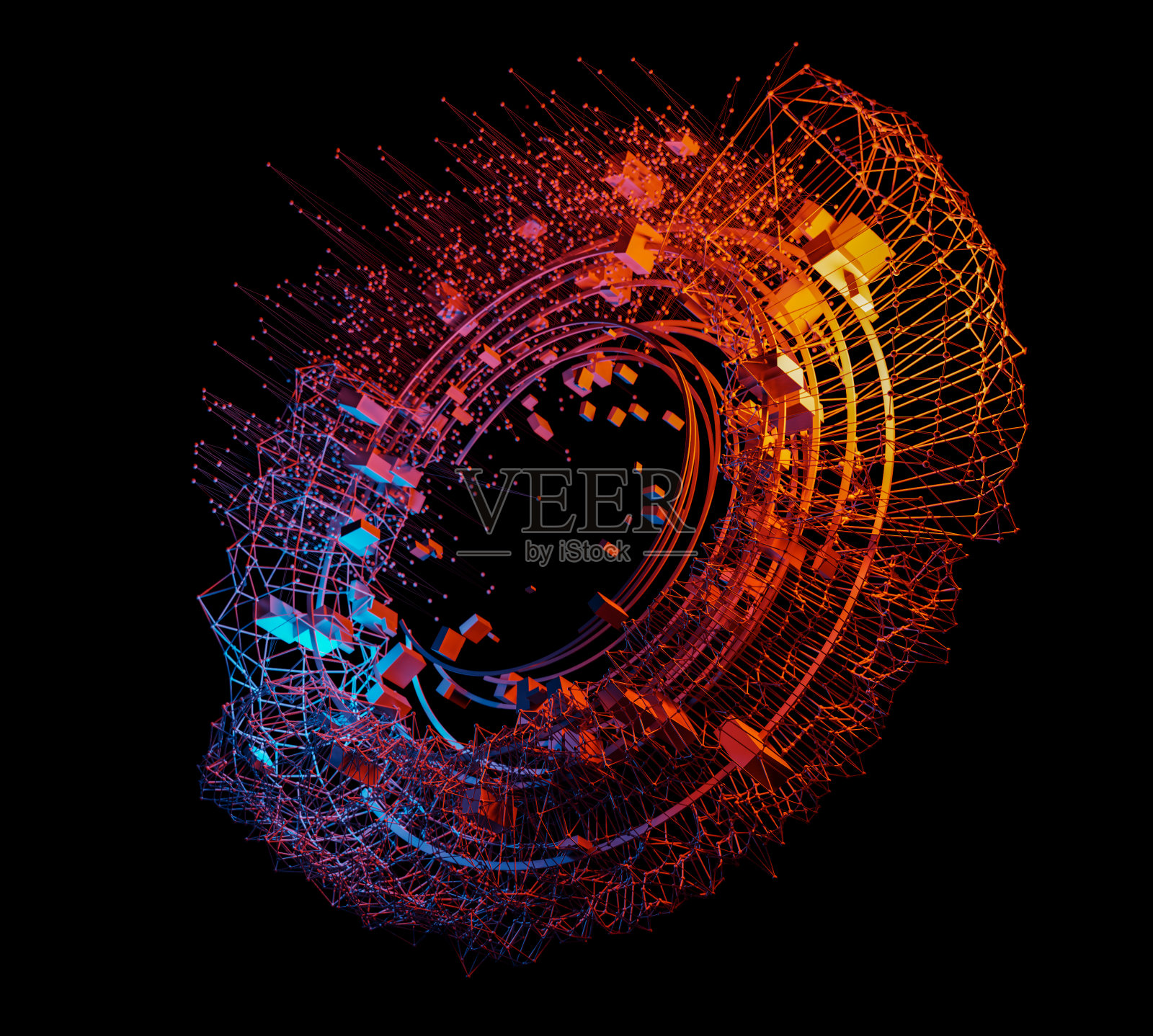 概念设计抽象建筑或HUD元素或空间站照片摄影图片