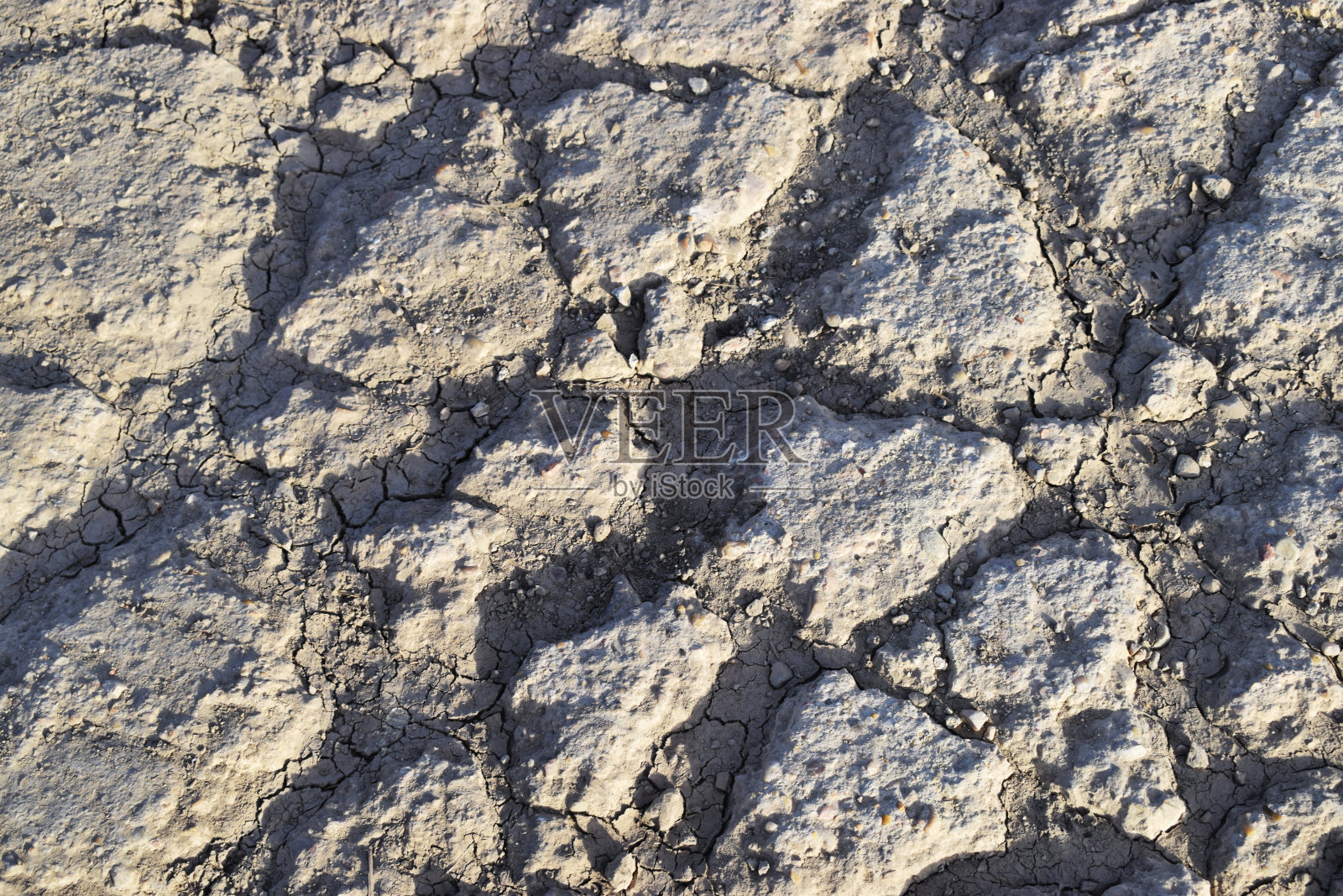 干旱造成的土壤干燥的背景。照片摄影图片