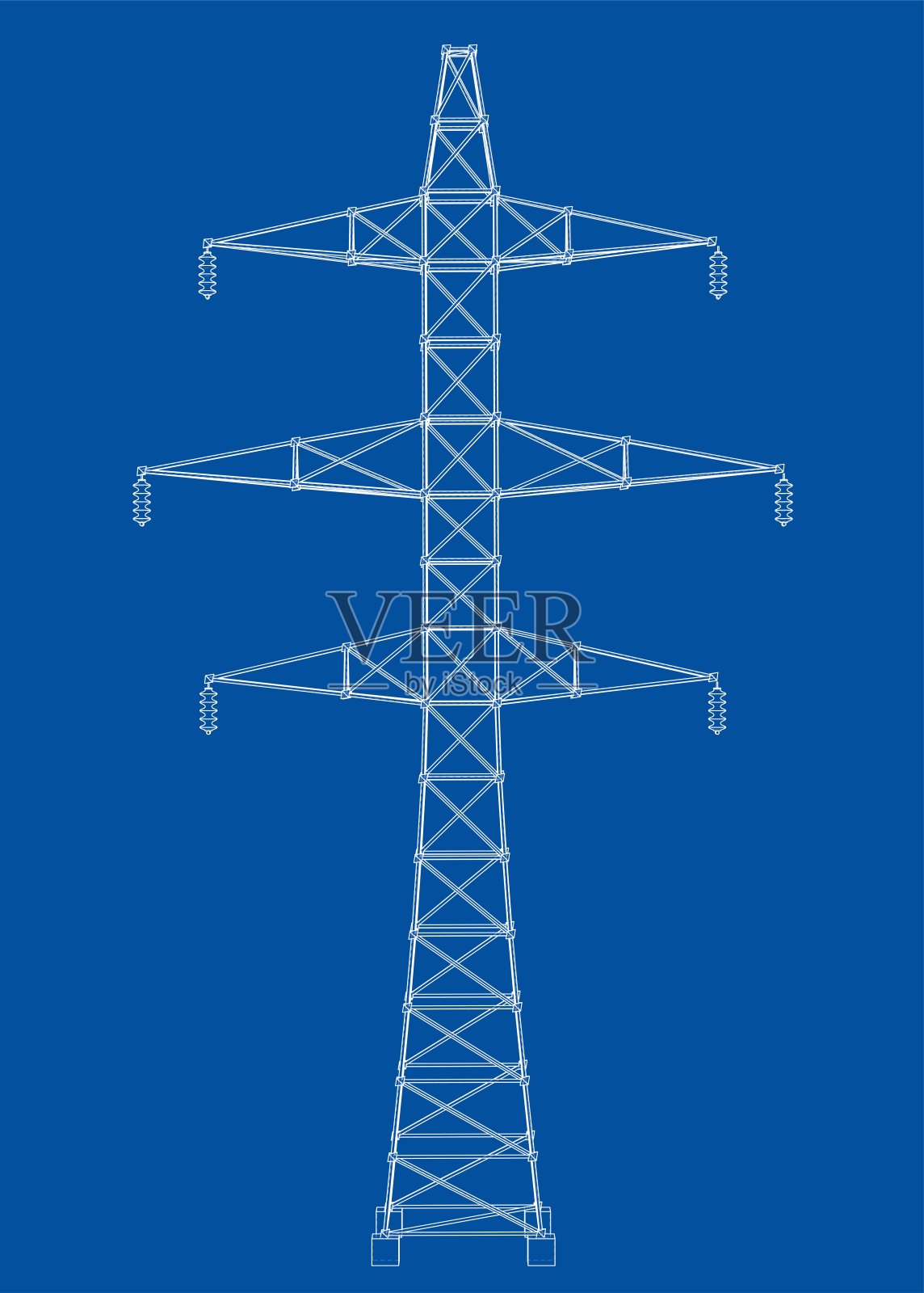 电塔或电塔的概念。向量设计元素图片