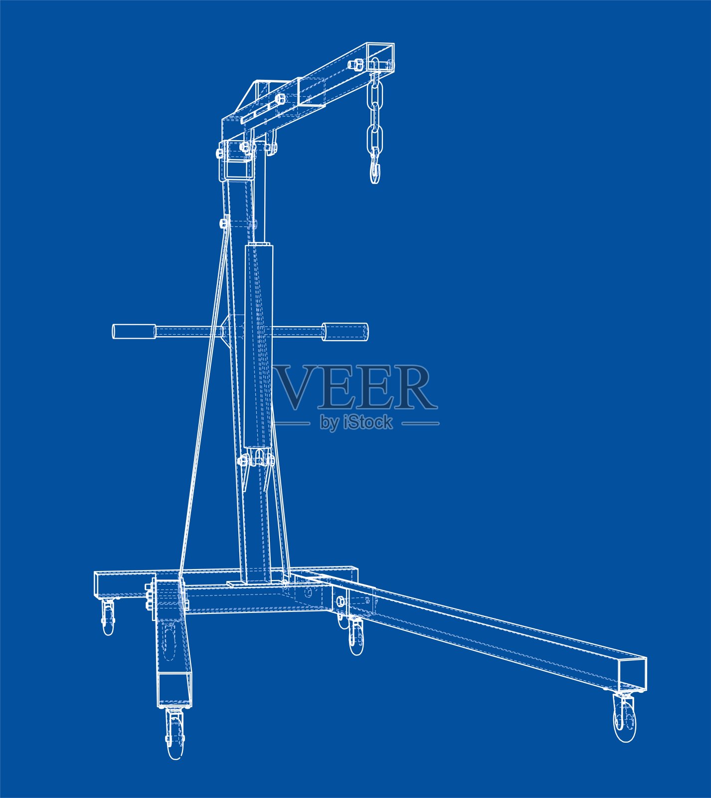 发动机葫芦轮廓。三维矢量渲染插画图片素材