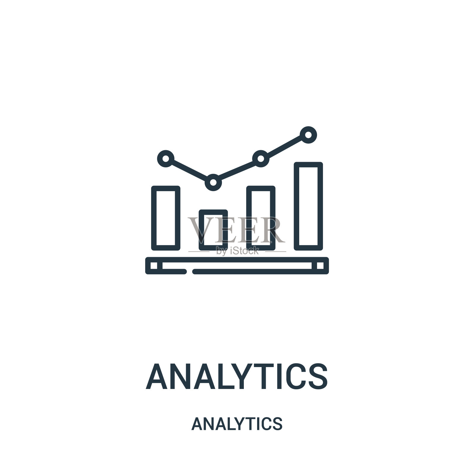 分析图标矢量从分析集合。细线分析大纲图标矢量插图。插画图片素材