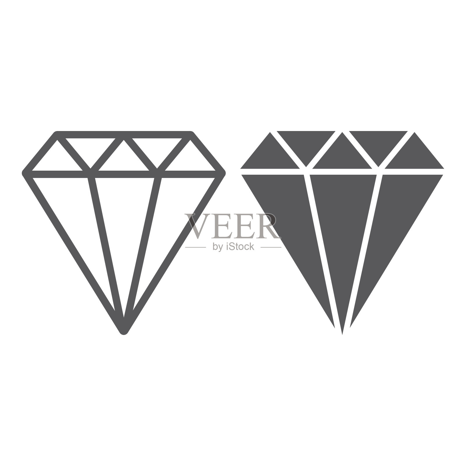 钻石线和字形图标,宝石和灿烂,宝石标志,矢量图形,白色背景上的线性图案。插画图片素材