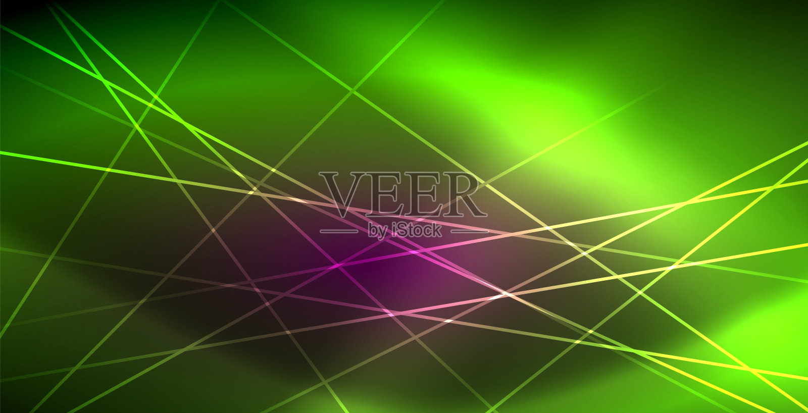 霓虹发光的线条,神奇能量的空间灯光概念,抽象的背景墙纸设计插画图片素材