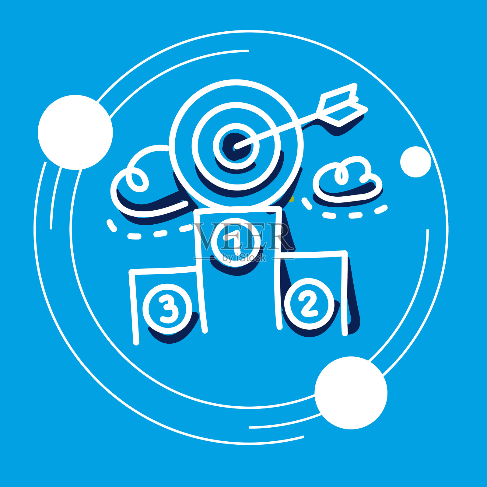 财务目标的实现-说明插画图片素材