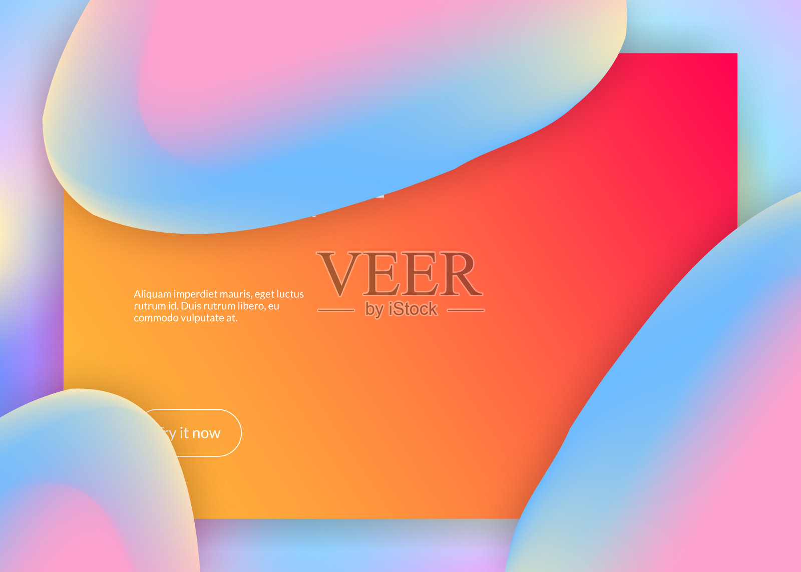 带有流体动态元素和流体形状的着陆页面。插画图片素材