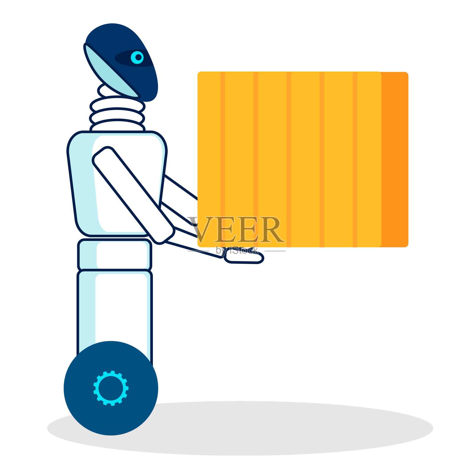 自动装载机平面矢量插图插画图片素材