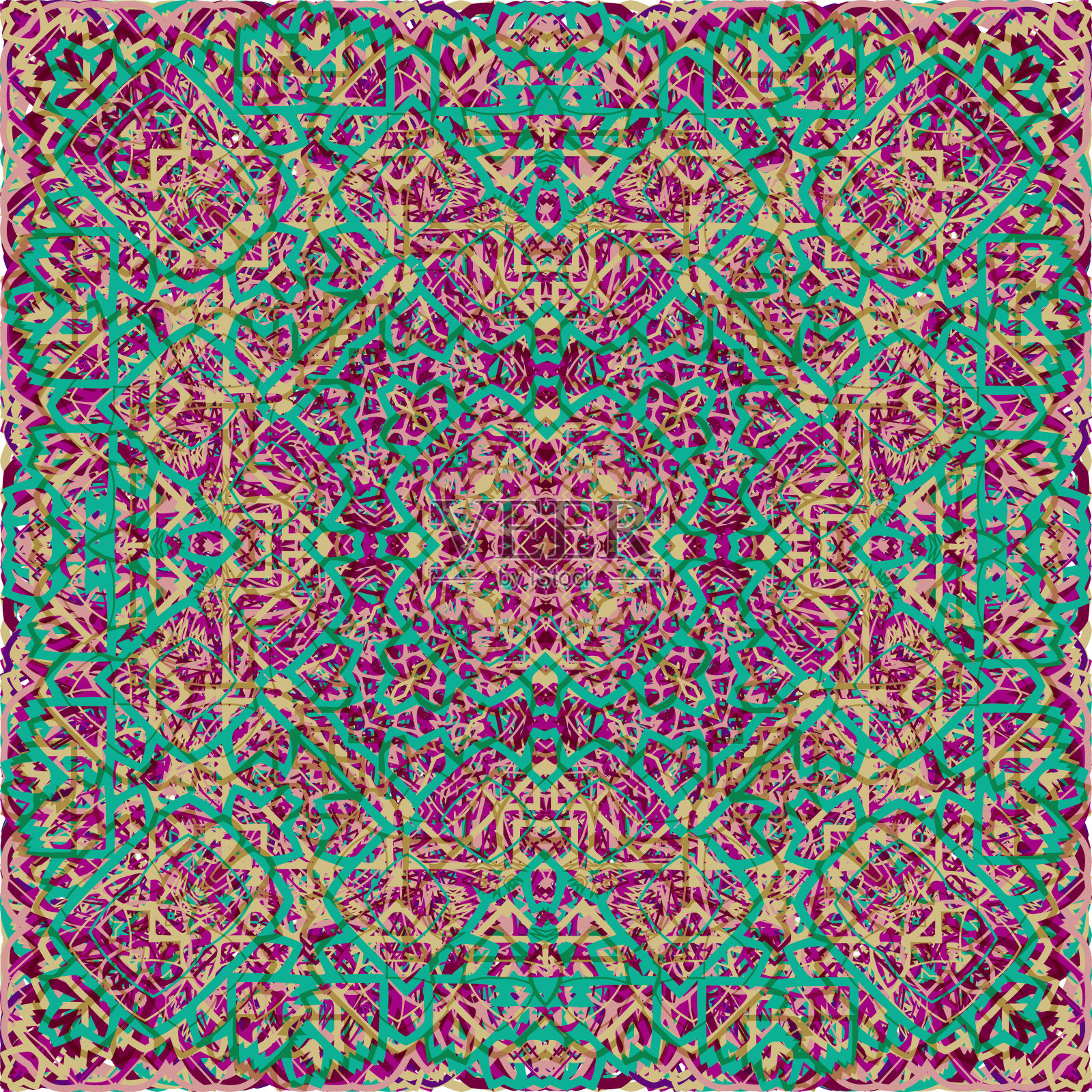 阿拉伯风格的复古无缝模式。插画图片素材