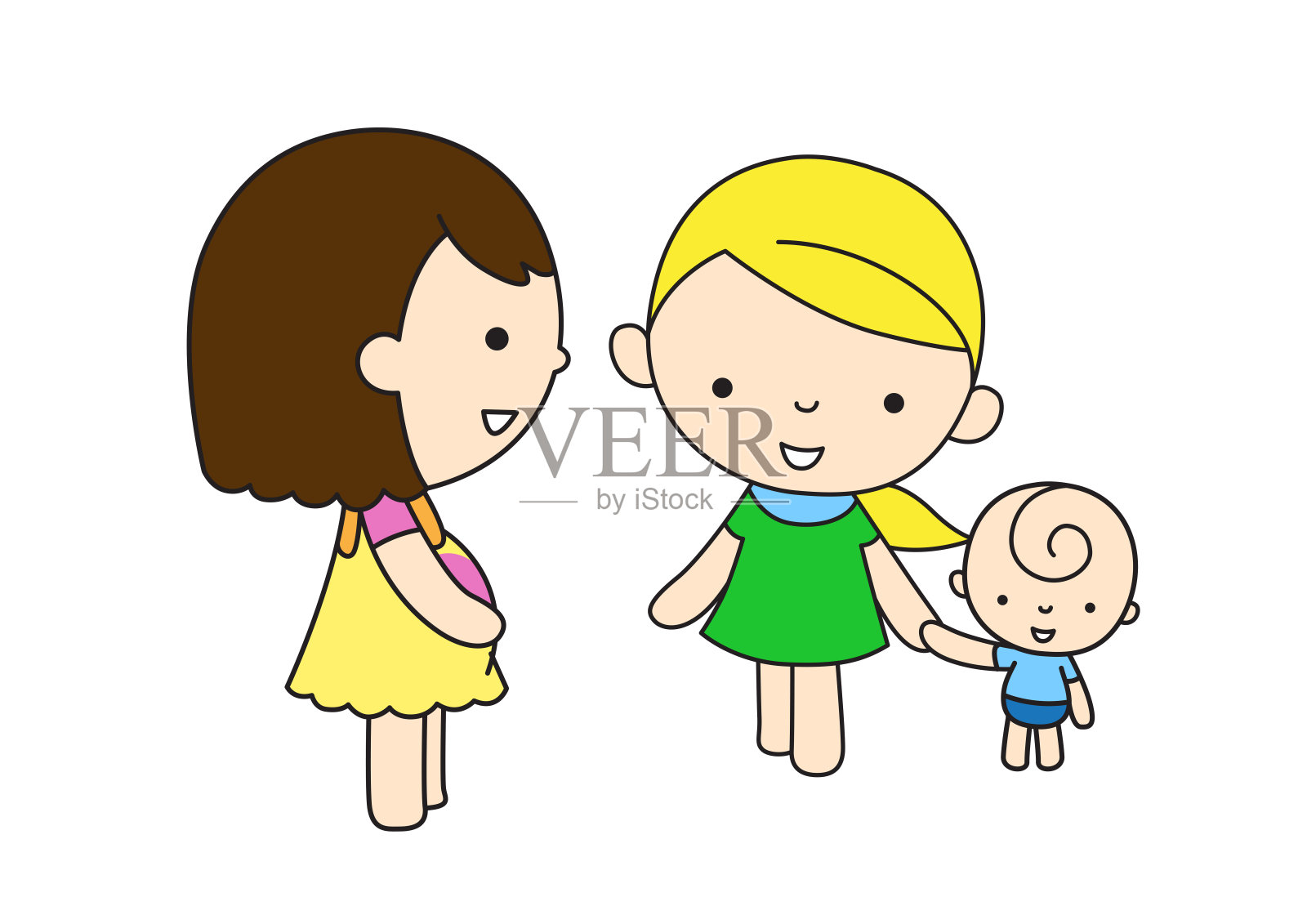 少女怀孕女性矢量插图人物设计设计元素图片