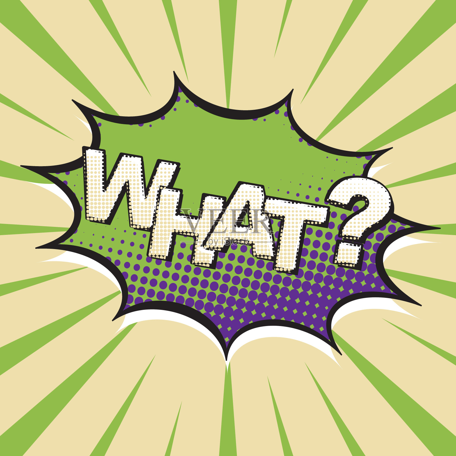 彩色漫画语音泡泡和横幅文字什么的插画图片素材