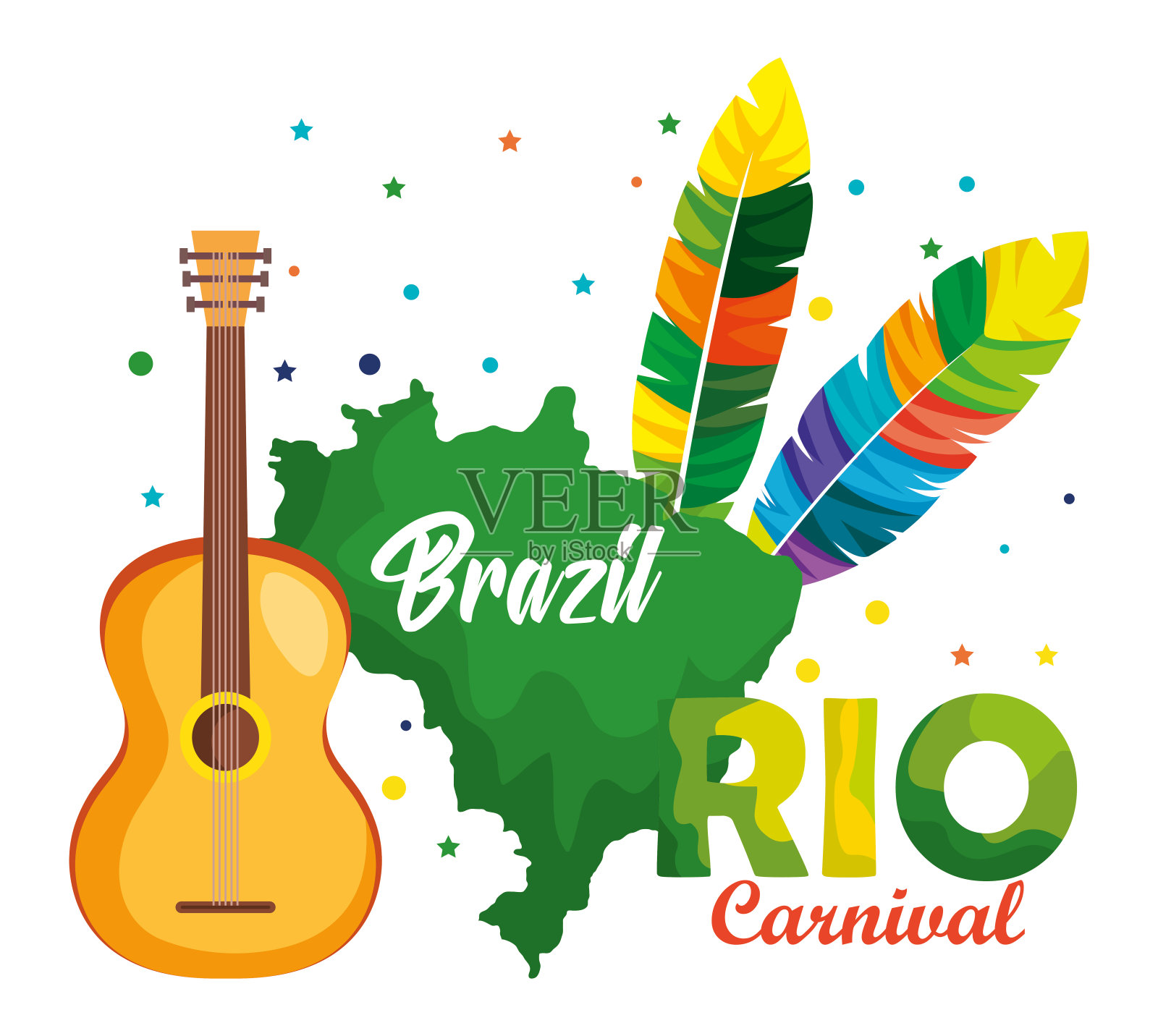 里约热内卢狂欢节巴西卡插画图片素材