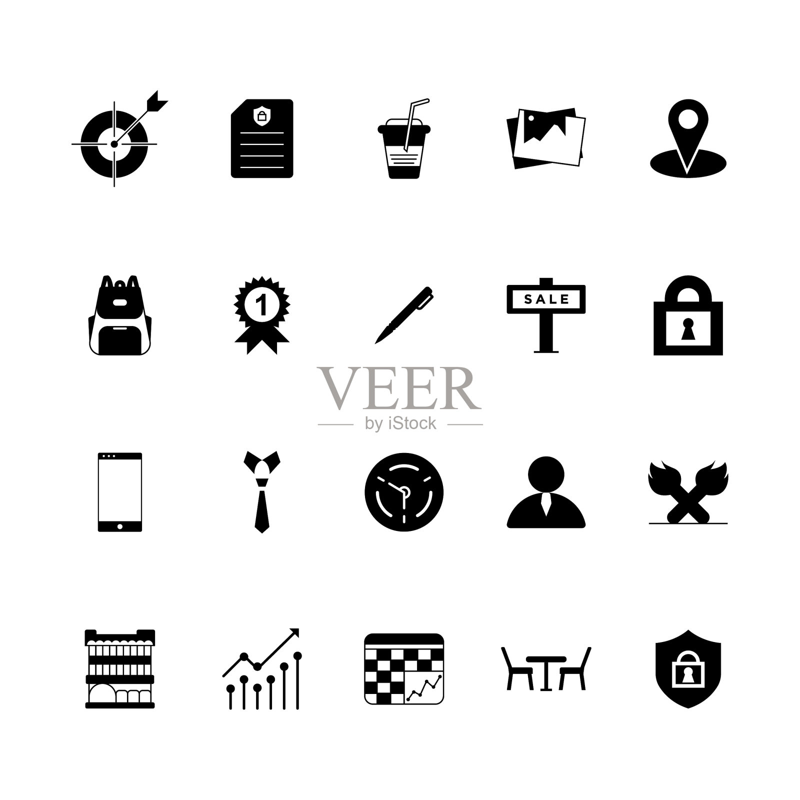 业务图标集-办公室符号集向量图标素材