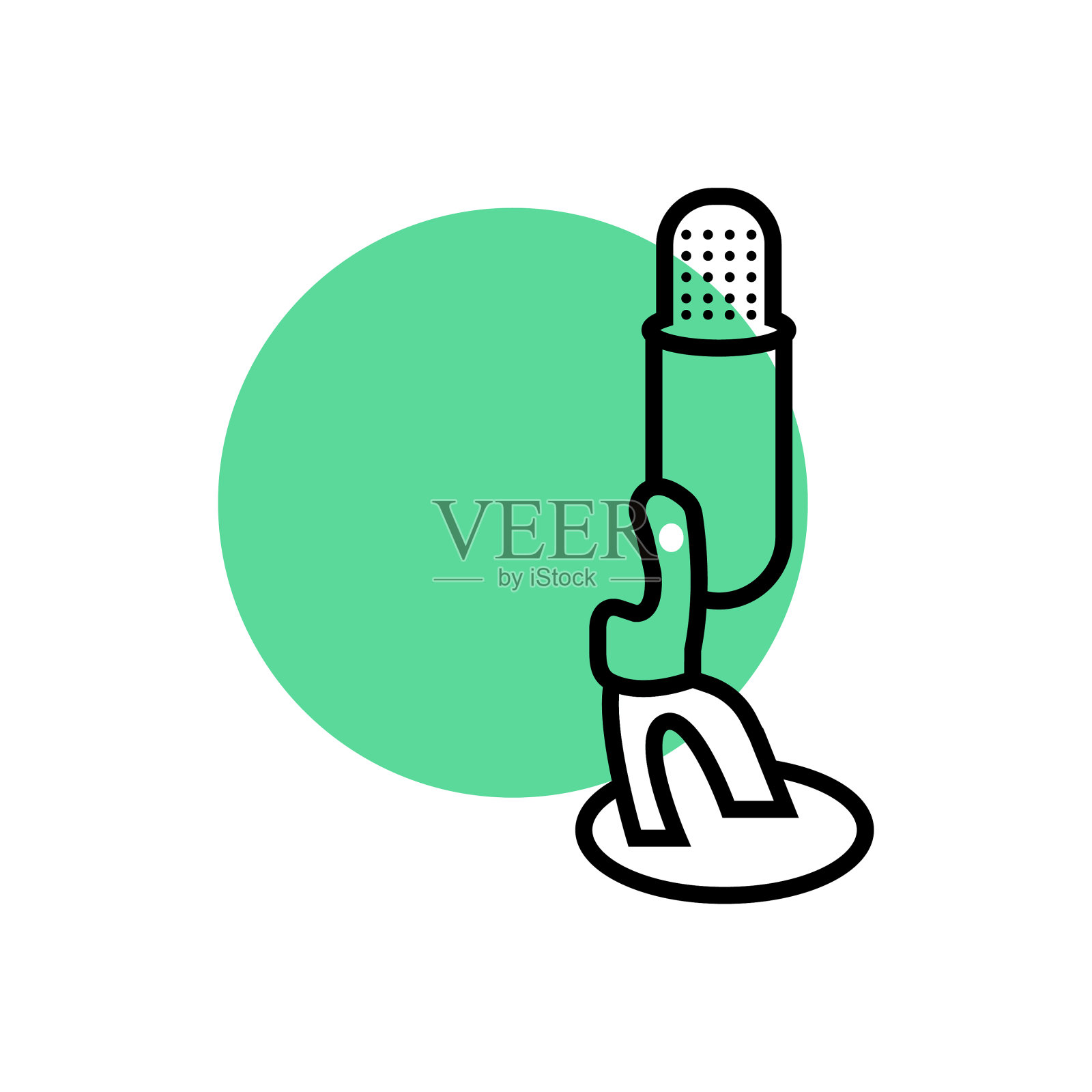 麦克风图标矢量-填充轮廓插画图片素材