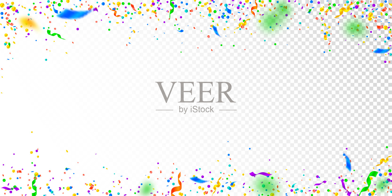 飘带和纸屑。五颜六色的金属箔插画图片素材