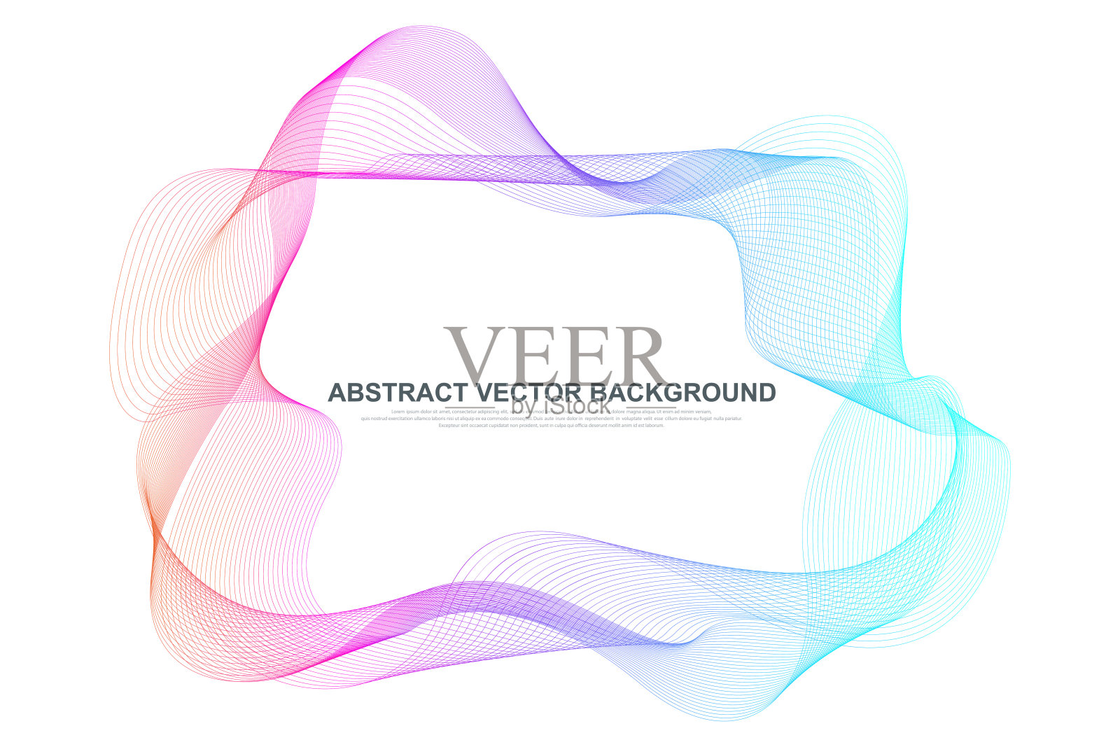 抽象的彩色波浪线背景。圆形线框网格标志元素。几何模板为您的设计宣传册,传单,报告,网站,横幅。矢量图插画图片素材