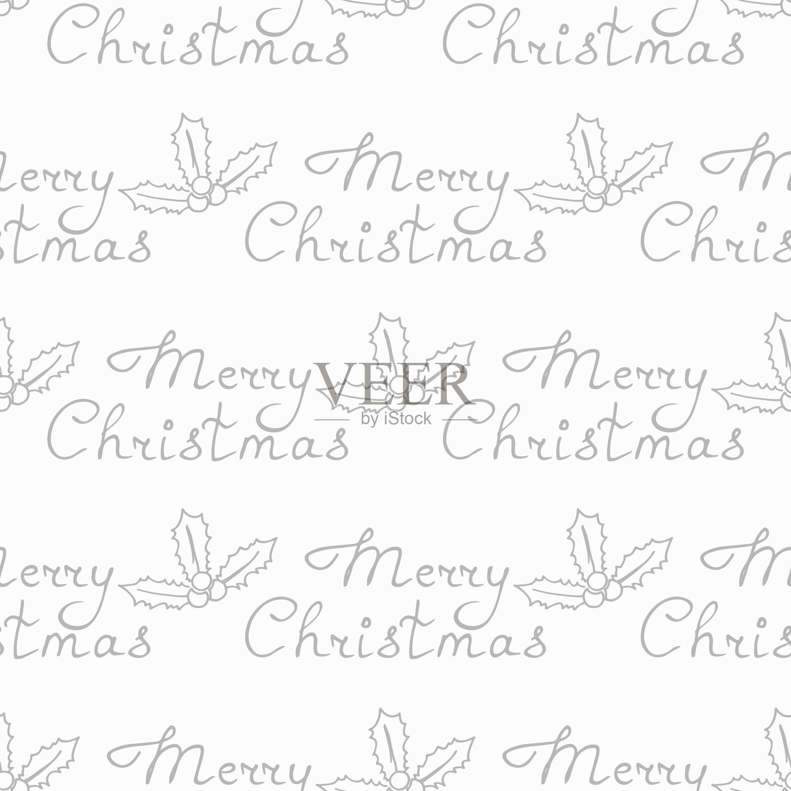 圣诞树玩具,冬青树图案上手写圣诞快乐的字样插画图片素材