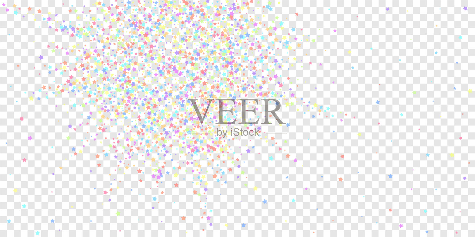 节日的五彩纸屑。庆祝的星星。五彩缤纷的明星插画图片素材