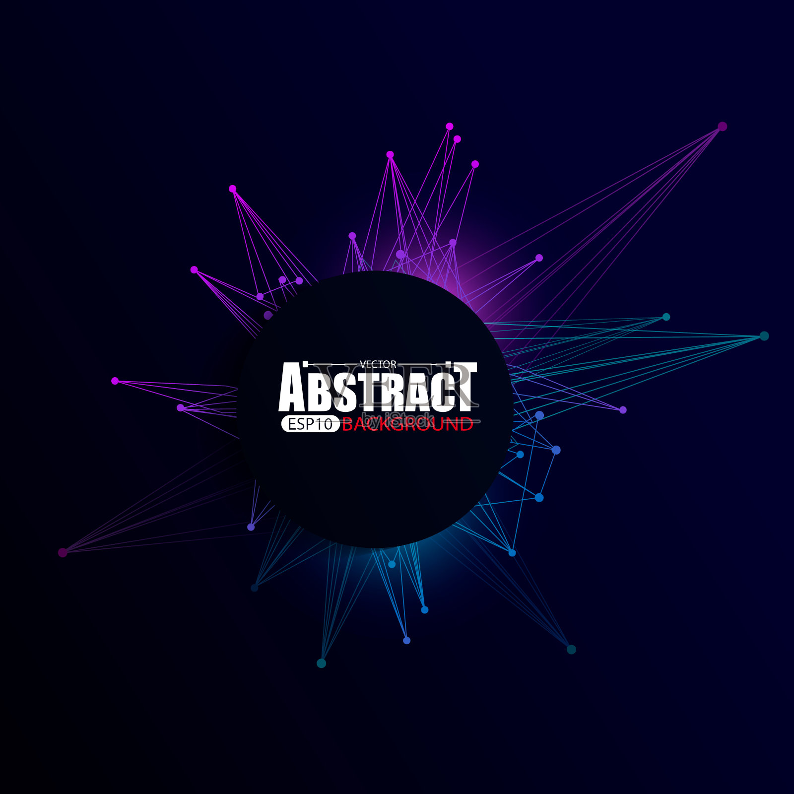 抽象背景设计的线框多边形元素。线和点。矢量图插画图片素材