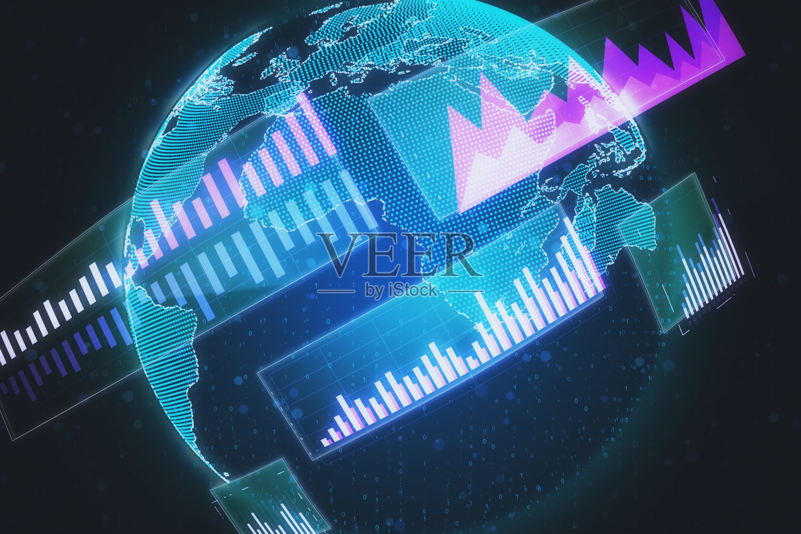 全球商业和hud概念照片摄影图片