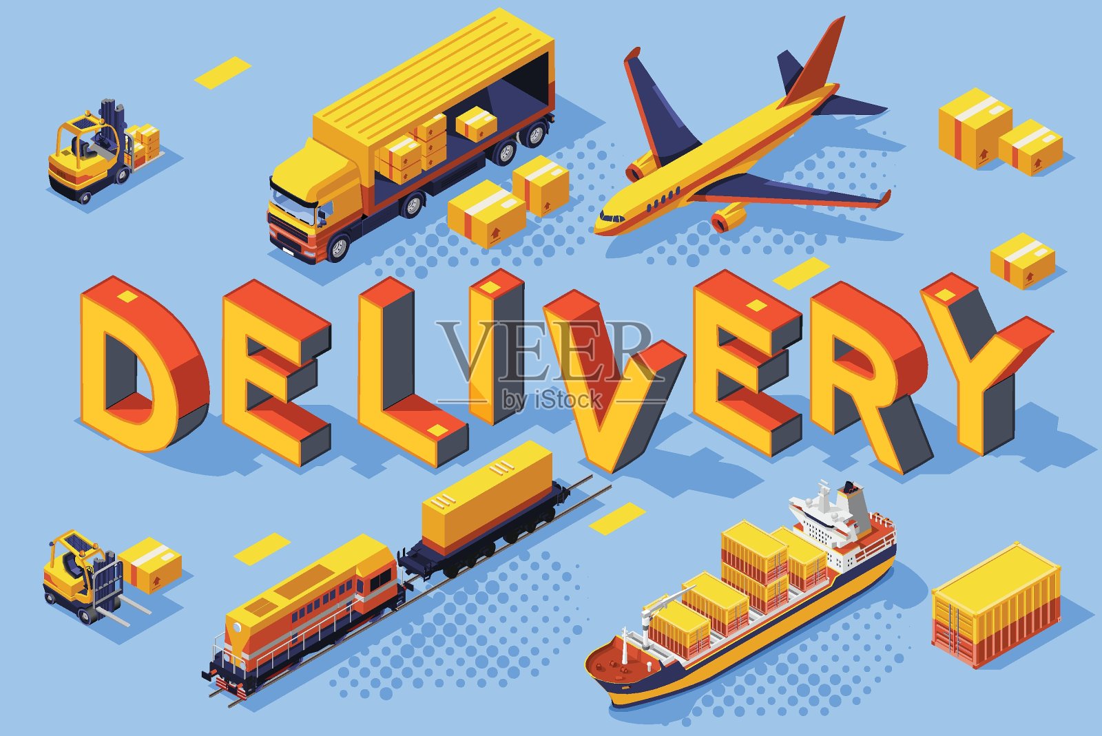 交付运输技术插画图片素材