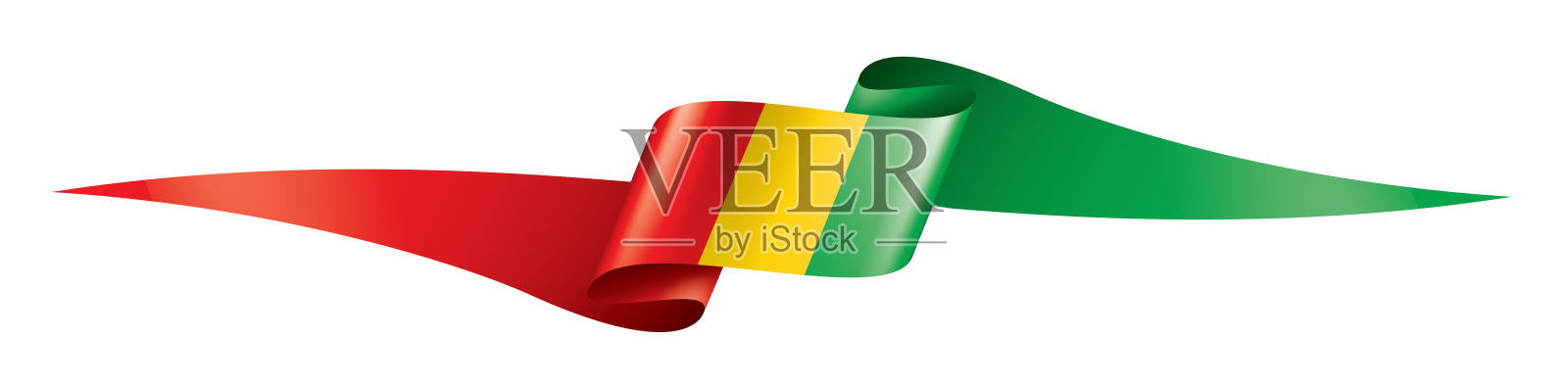 几内亚国旗,白色背景矢量插图设计元素图片