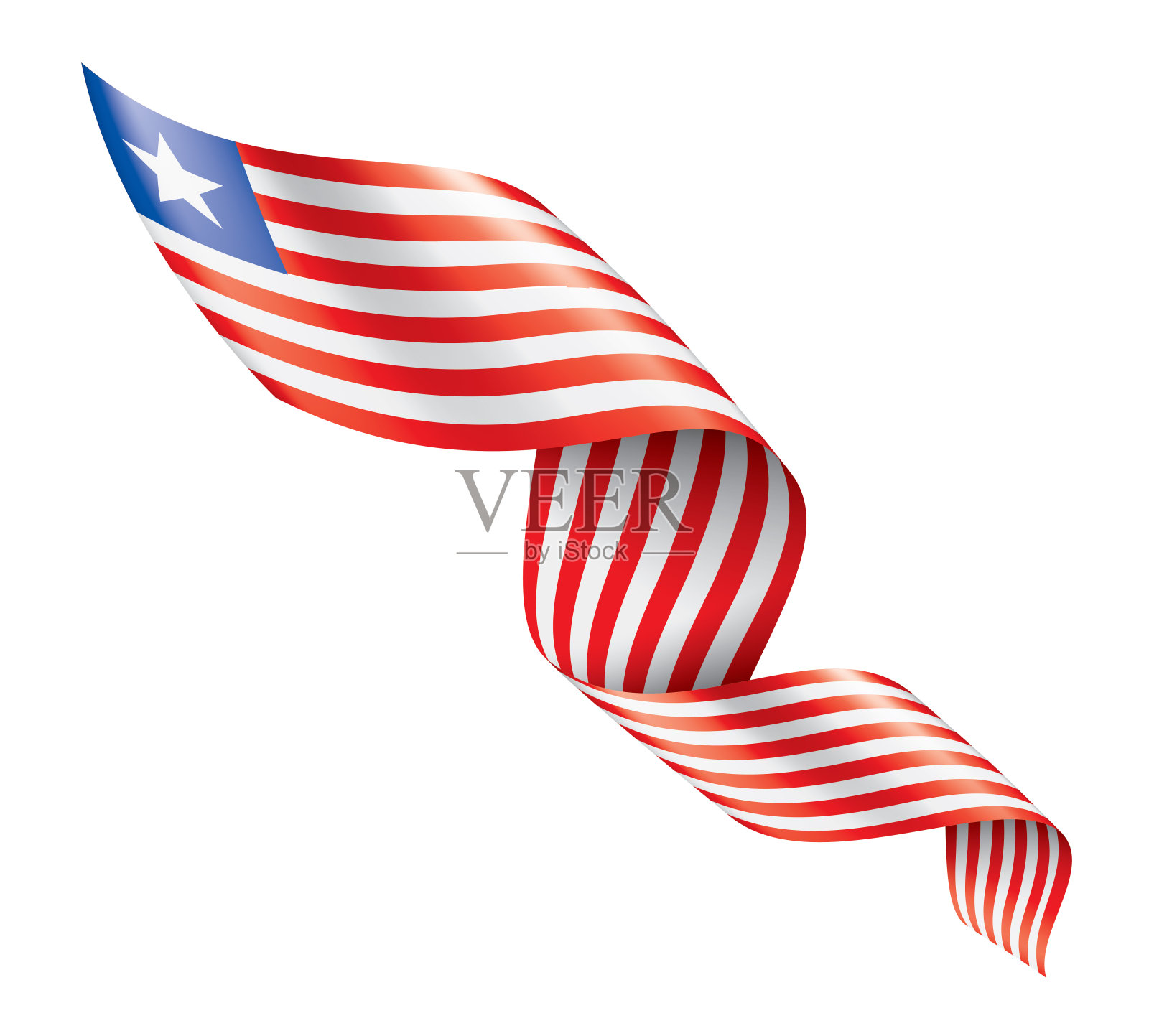 利比里亚国旗,白色背景矢量插图。插画图片素材