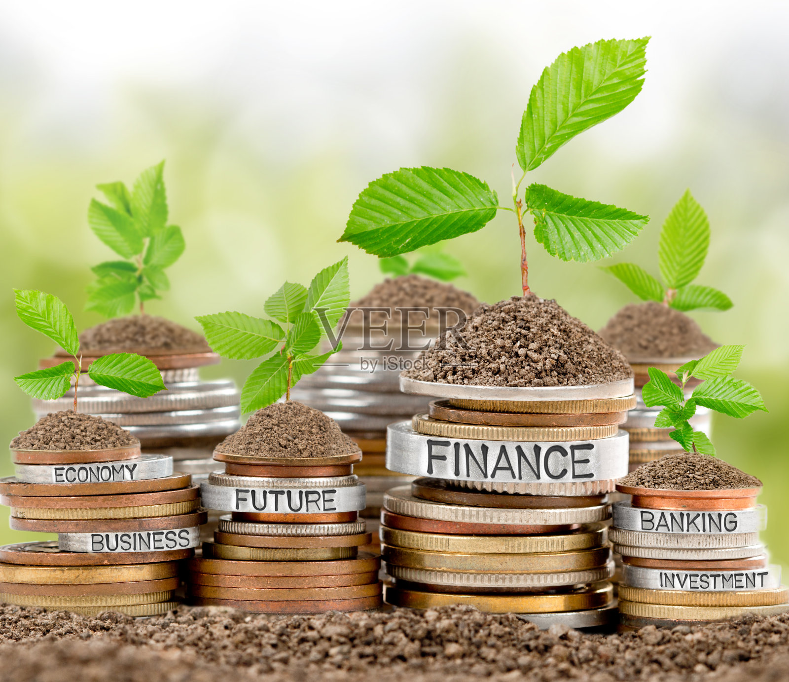 硬币堆栈的概念照片摄影图片