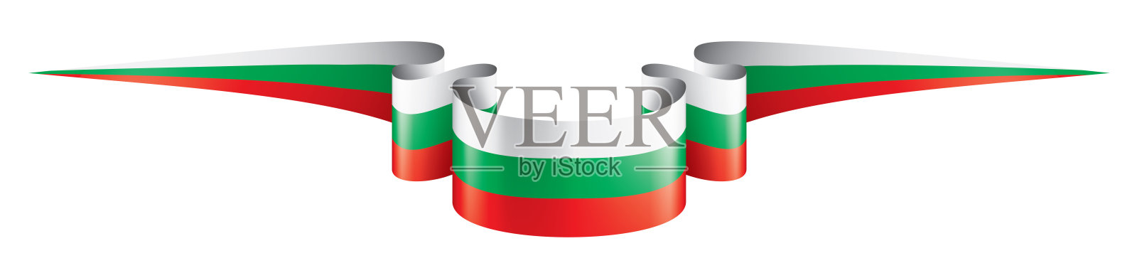 保加利亚国旗,矢量插图在白色的背景插画图片素材