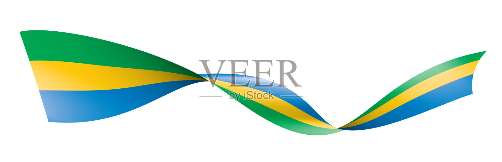 加蓬旗帜,矢量插图在白色的背景。插画图片素材