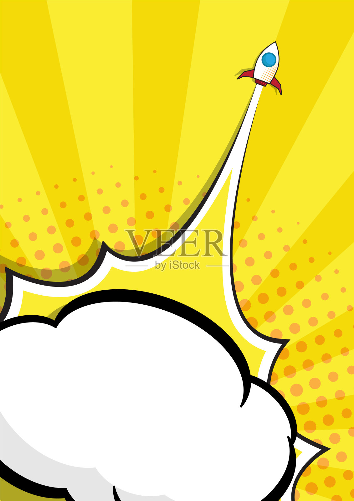 火箭发射启动漫画流行艺术插画图片素材