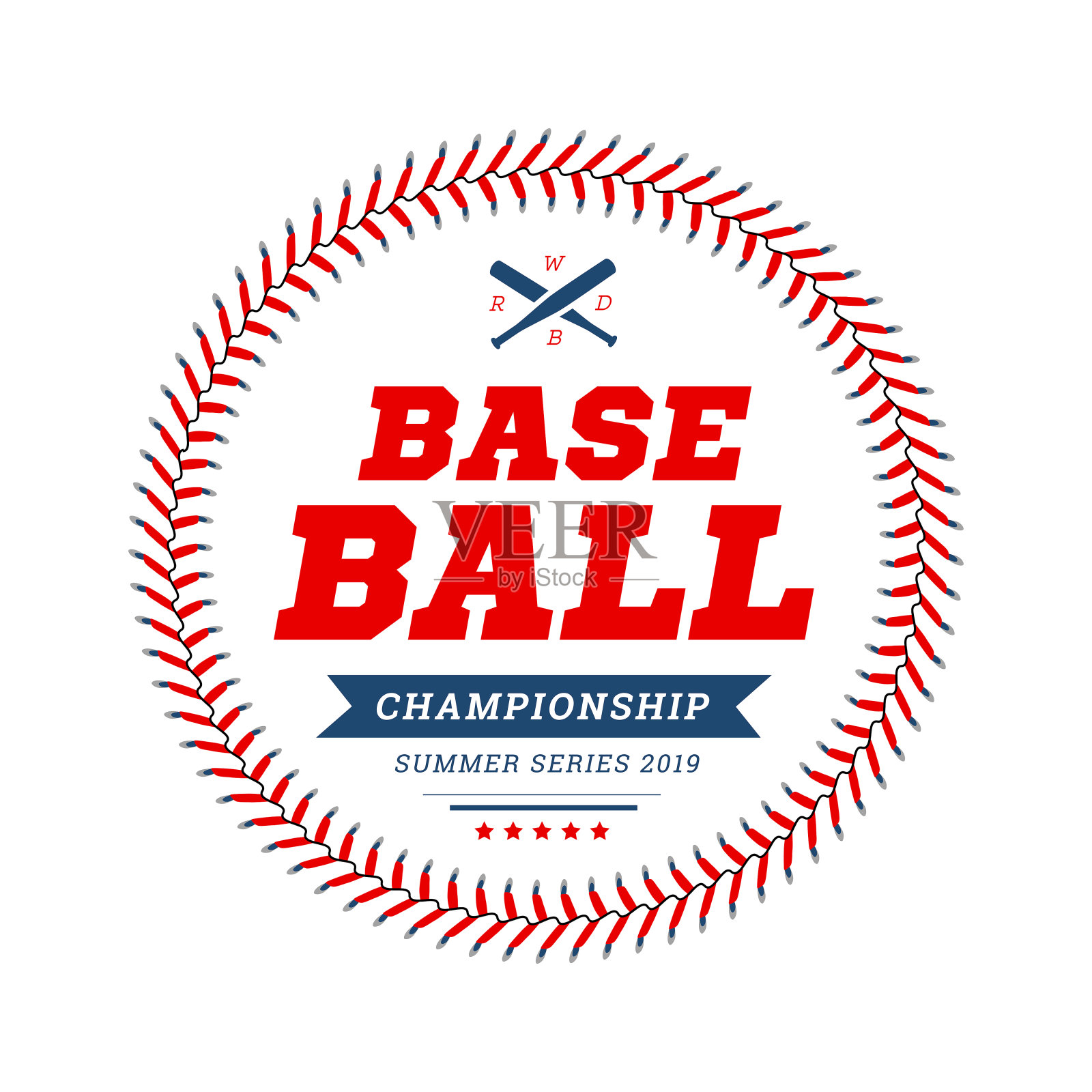 白色背景上的棒球文本框。插画图片素材