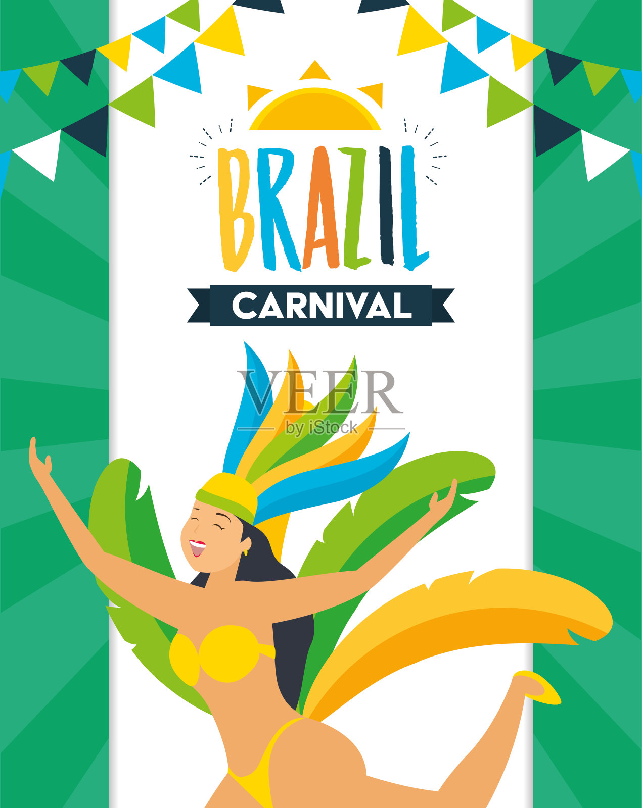 舞者巴西狂欢节插画图片素材