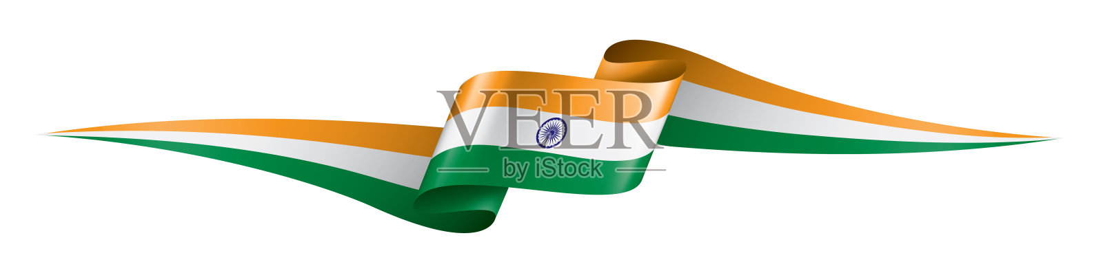 印度国旗,矢量插图在白色的背景插画图片素材