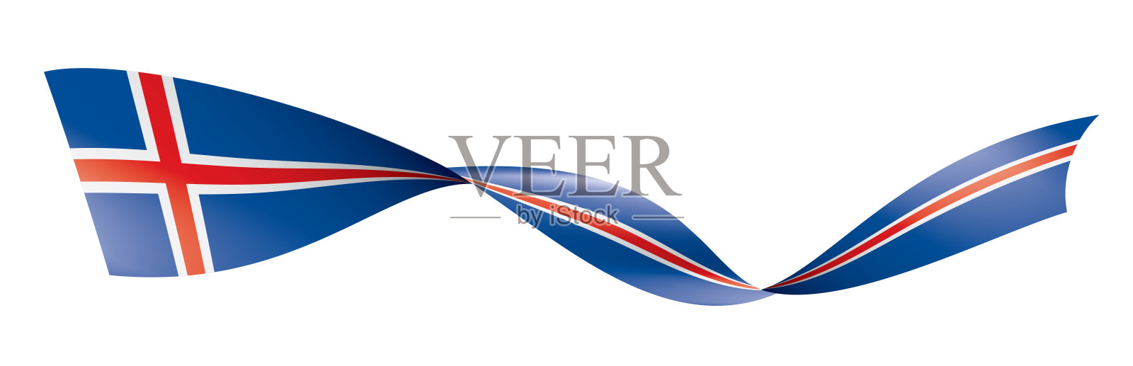 冰岛国旗,矢量插图在白色的背景插画图片素材