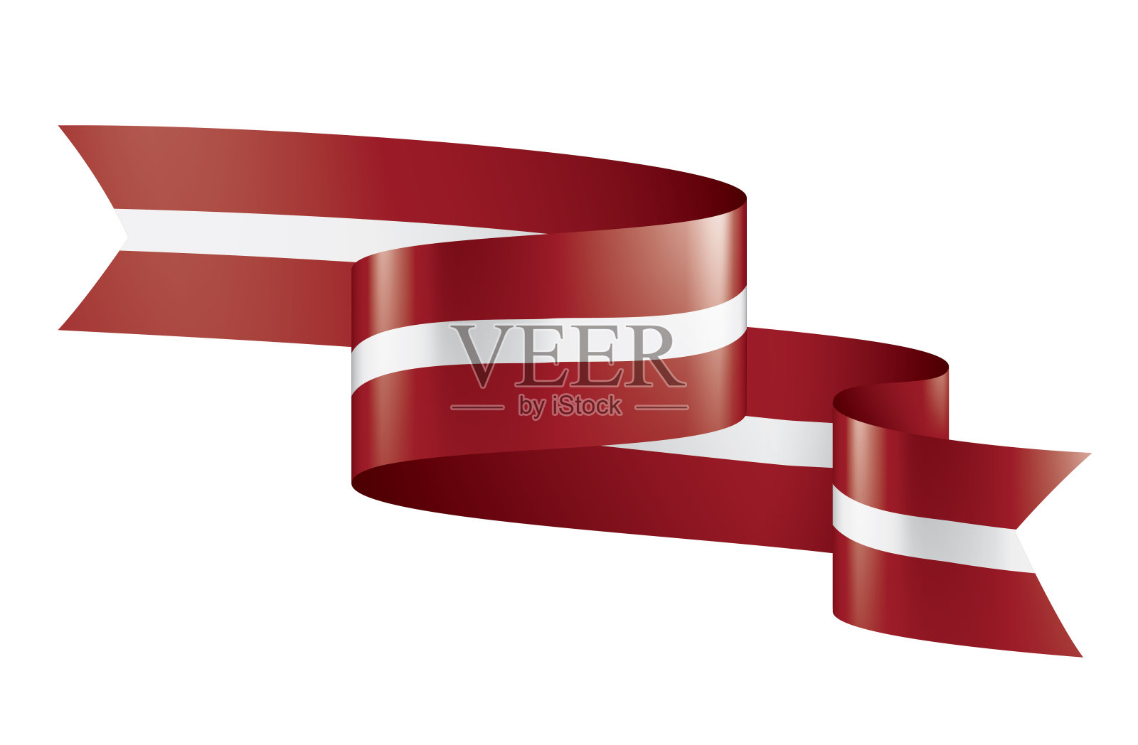 拉脱维亚国旗,白色背景矢量插图插画图片素材