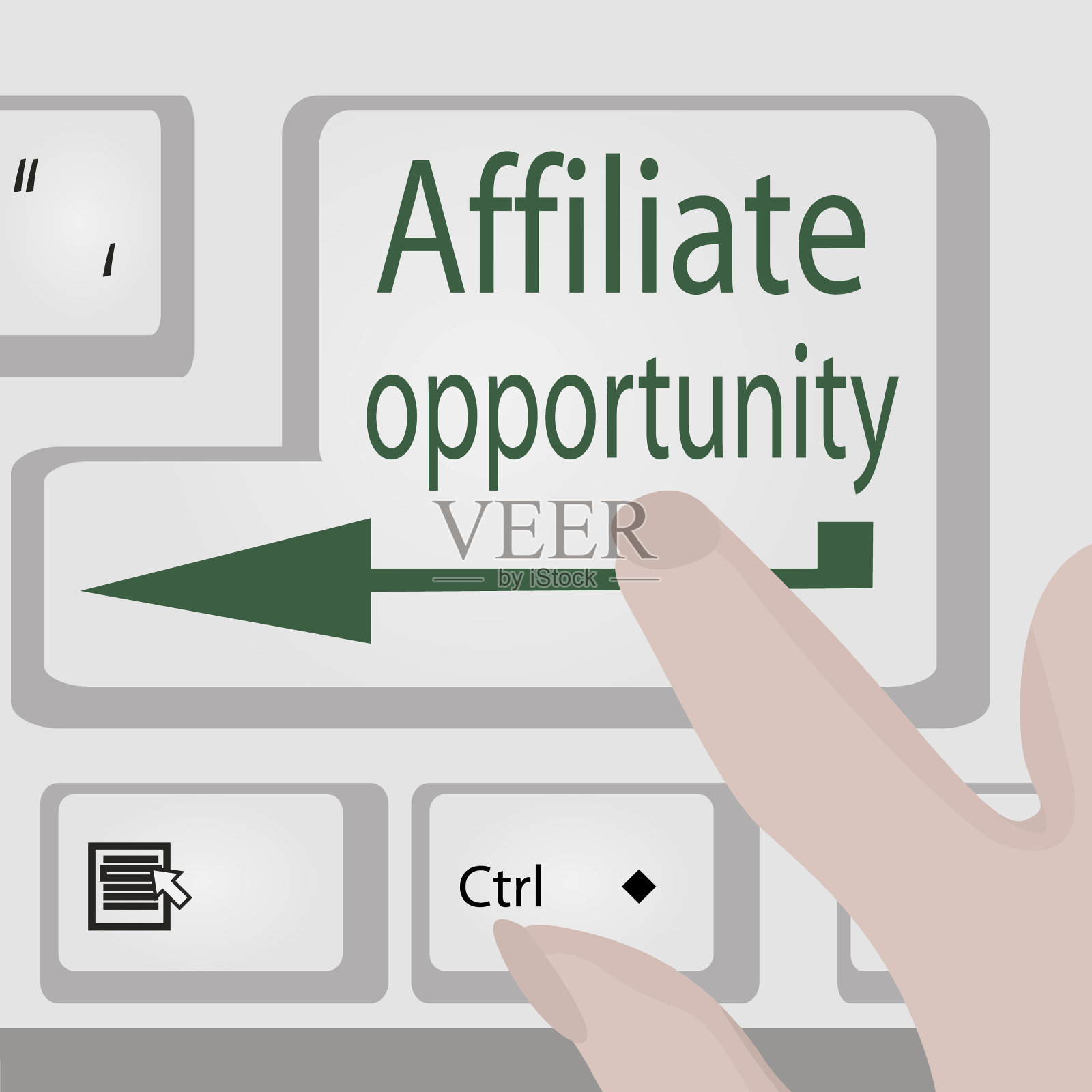 下属机会按钮。商机理念插画图片素材