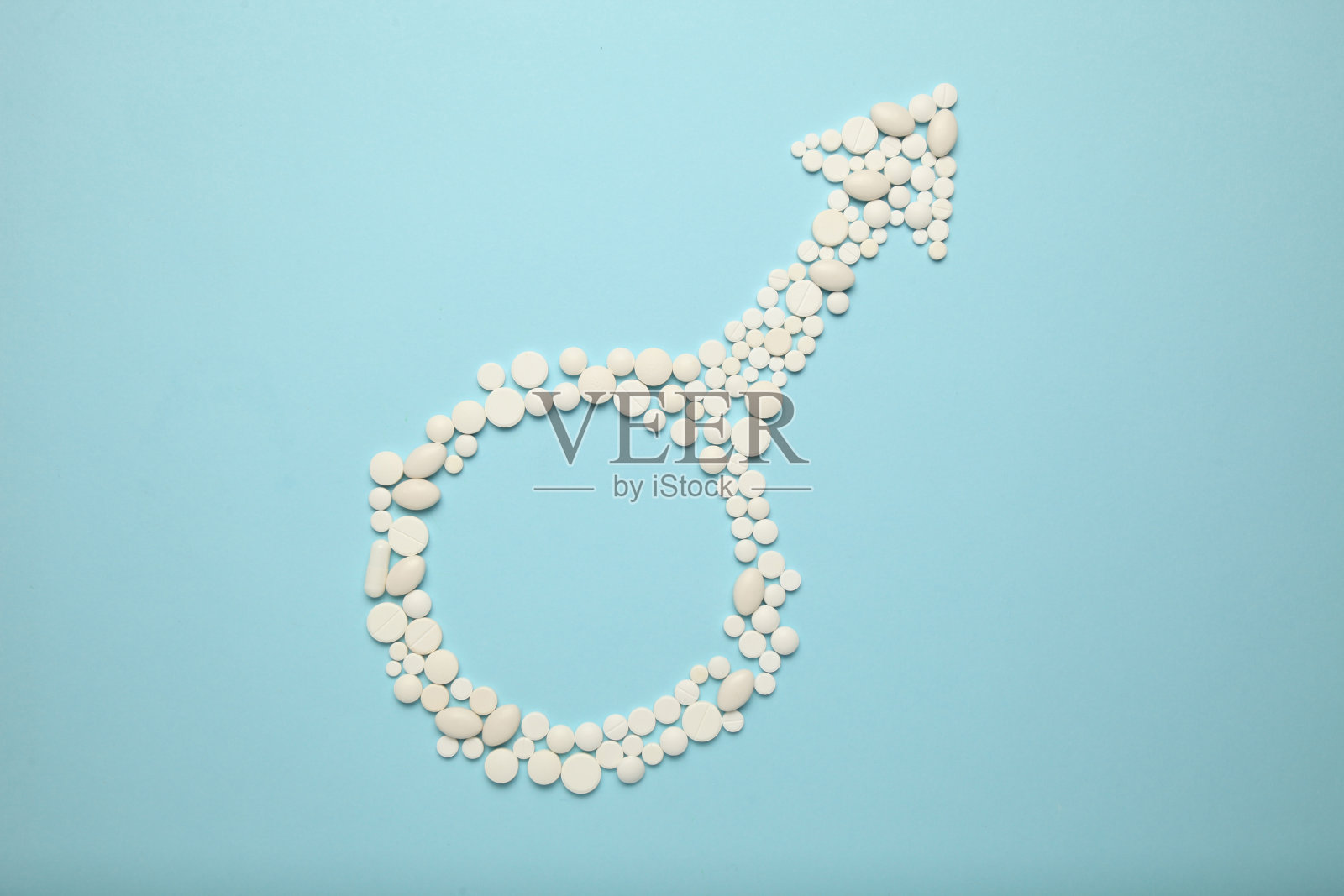 药丸象征着男性。男性性功能障碍概念。能力的年龄问题照片摄影图片