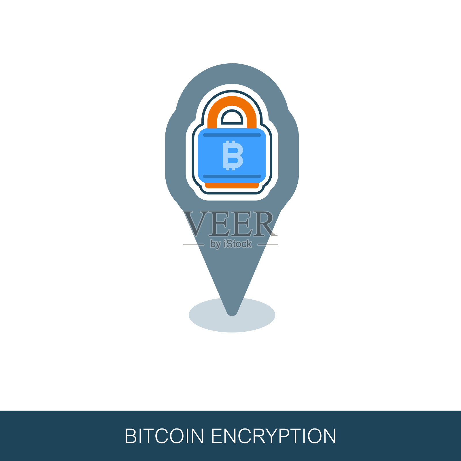 比特币加密pin - map图标插画图片素材