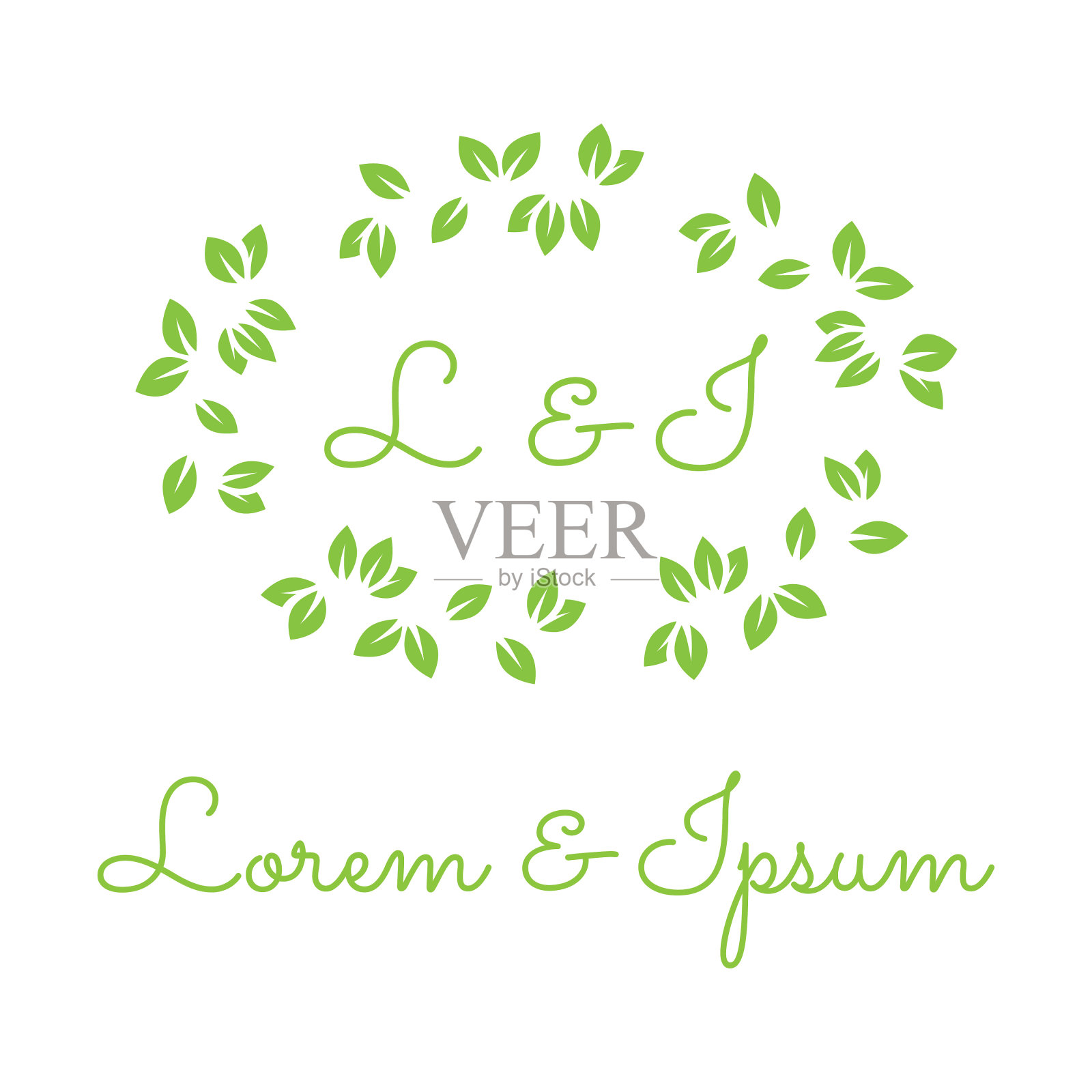 叶花环插画图片素材