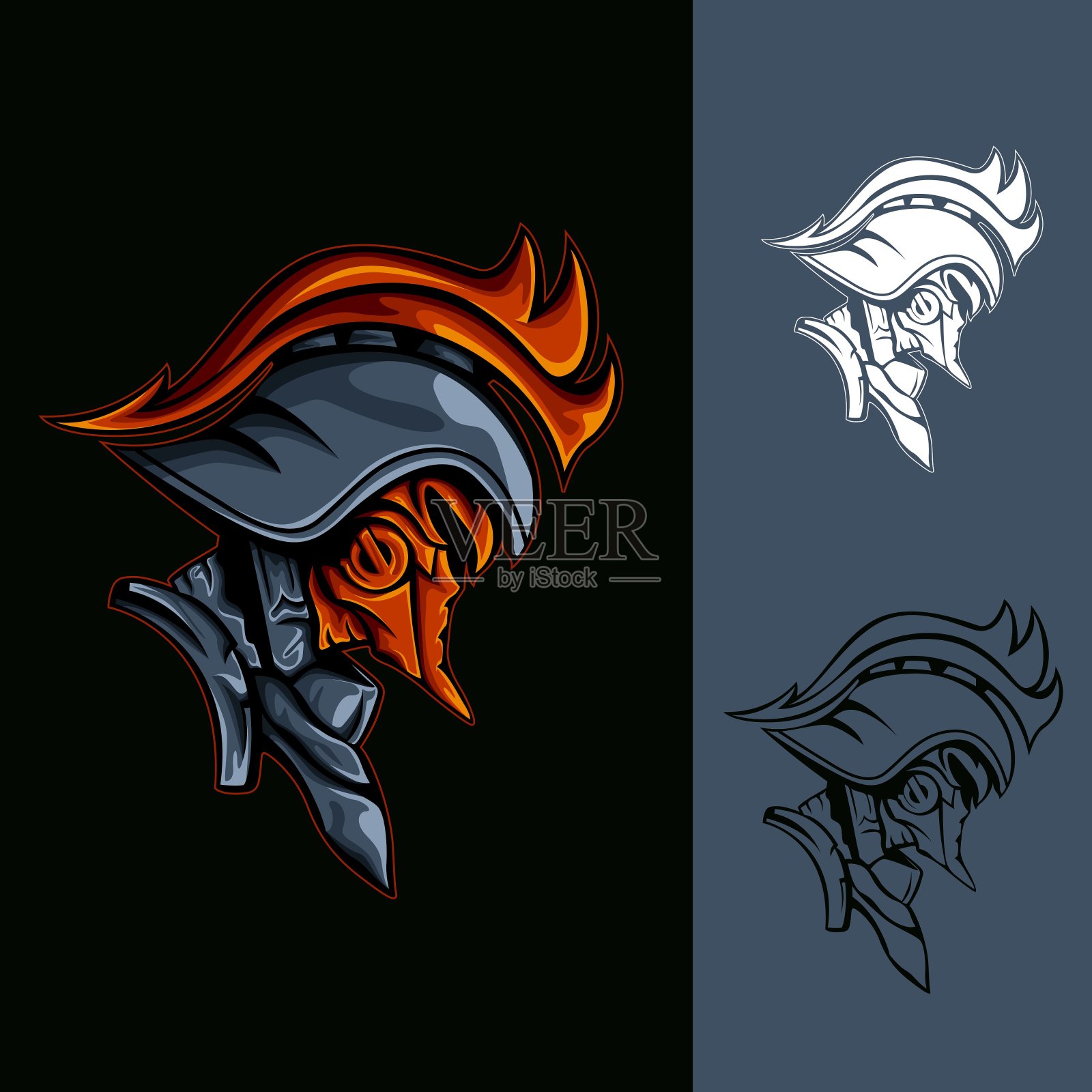 朋克的战士插画图片素材