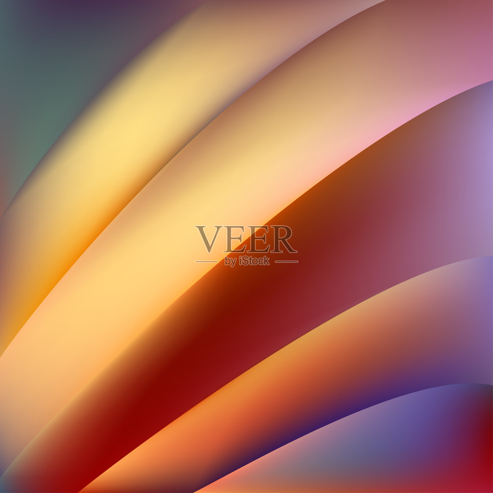 五彩缤纷的背景。彩虹。抽象的形状。曲线。梯度。插画图片素材