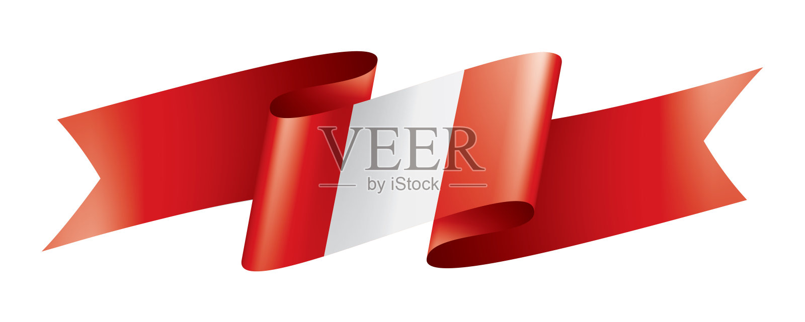 秘鲁国旗,矢量插图在白色的背景插画图片素材