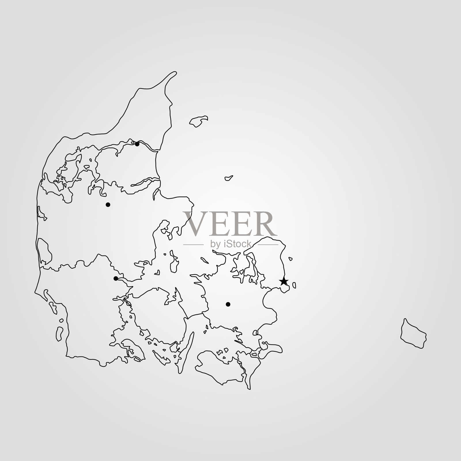 丹麦的地图插画图片素材